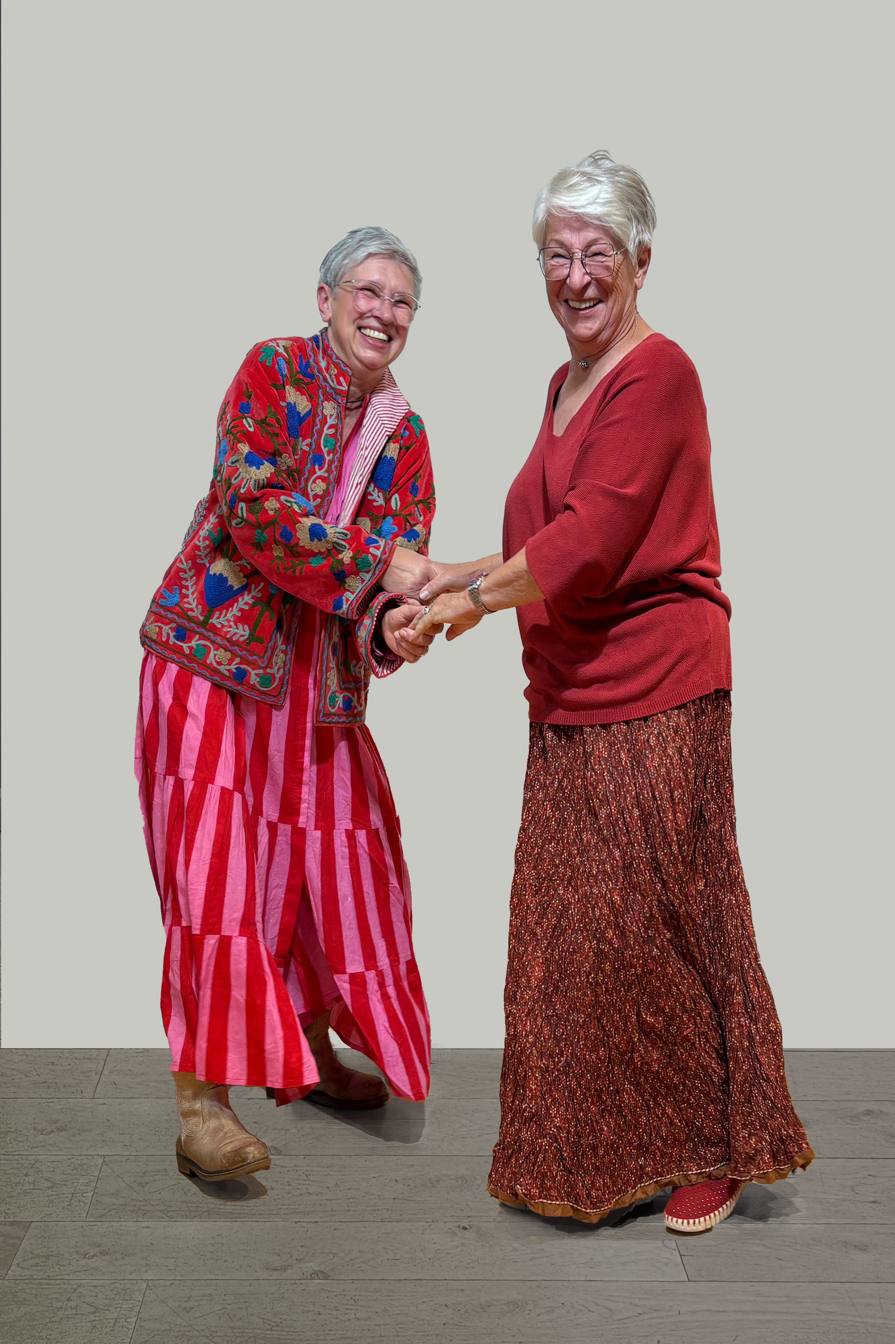 Crimson Harmony Hand Block Printed Dress