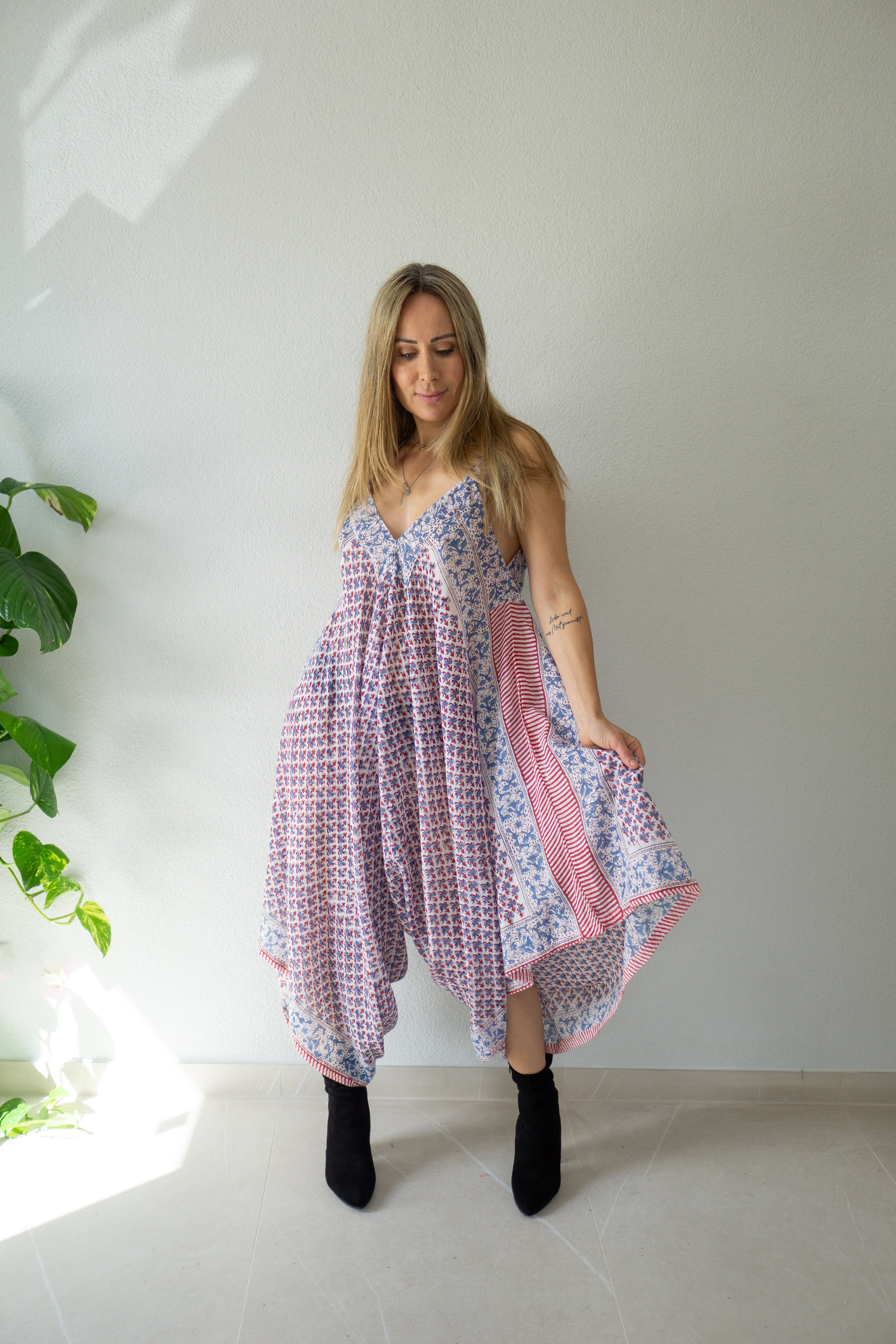 Roselyn Flow Hand Block Printed Dress