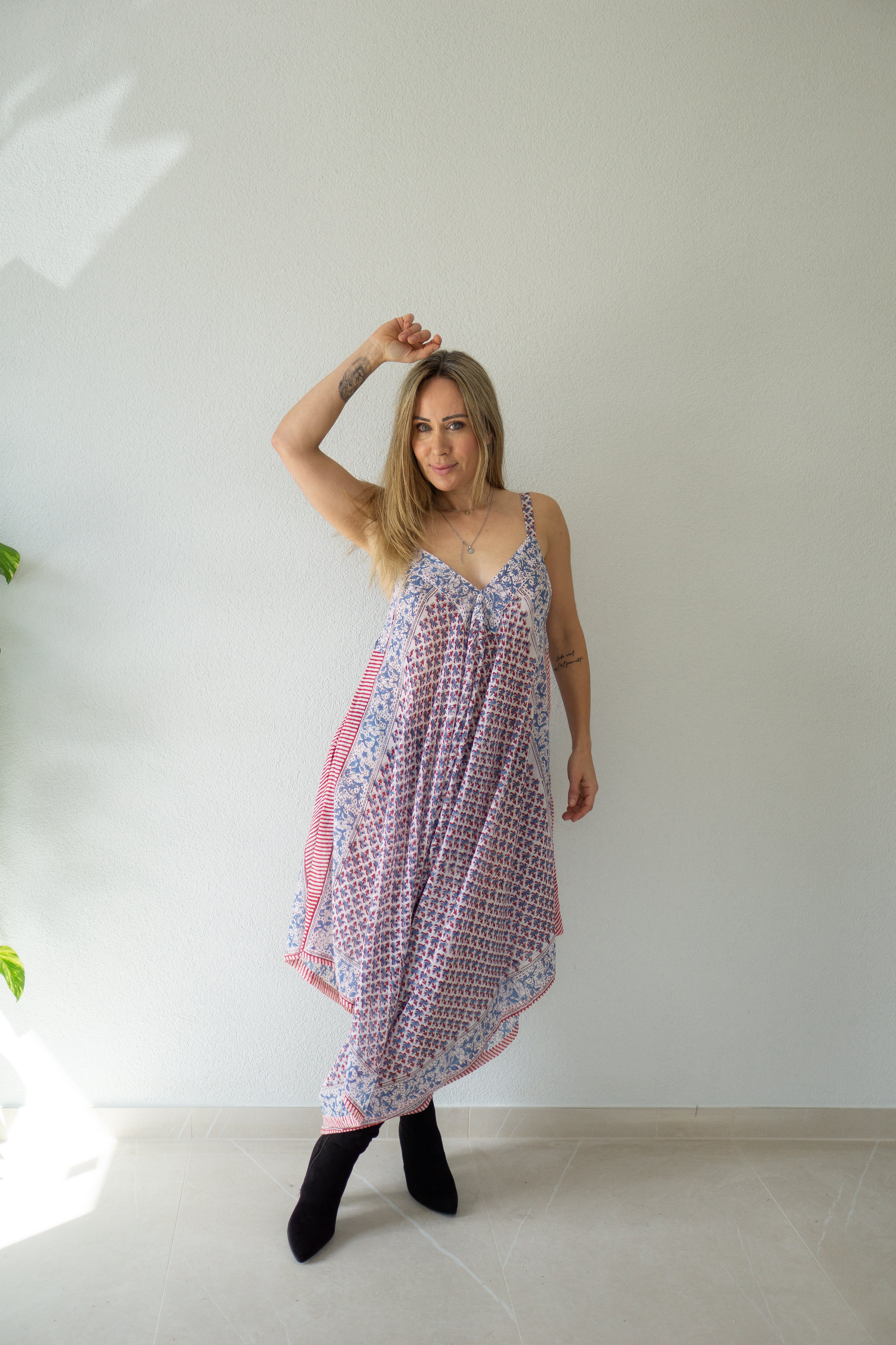 Roselyn Flow Hand Block Printed Dress