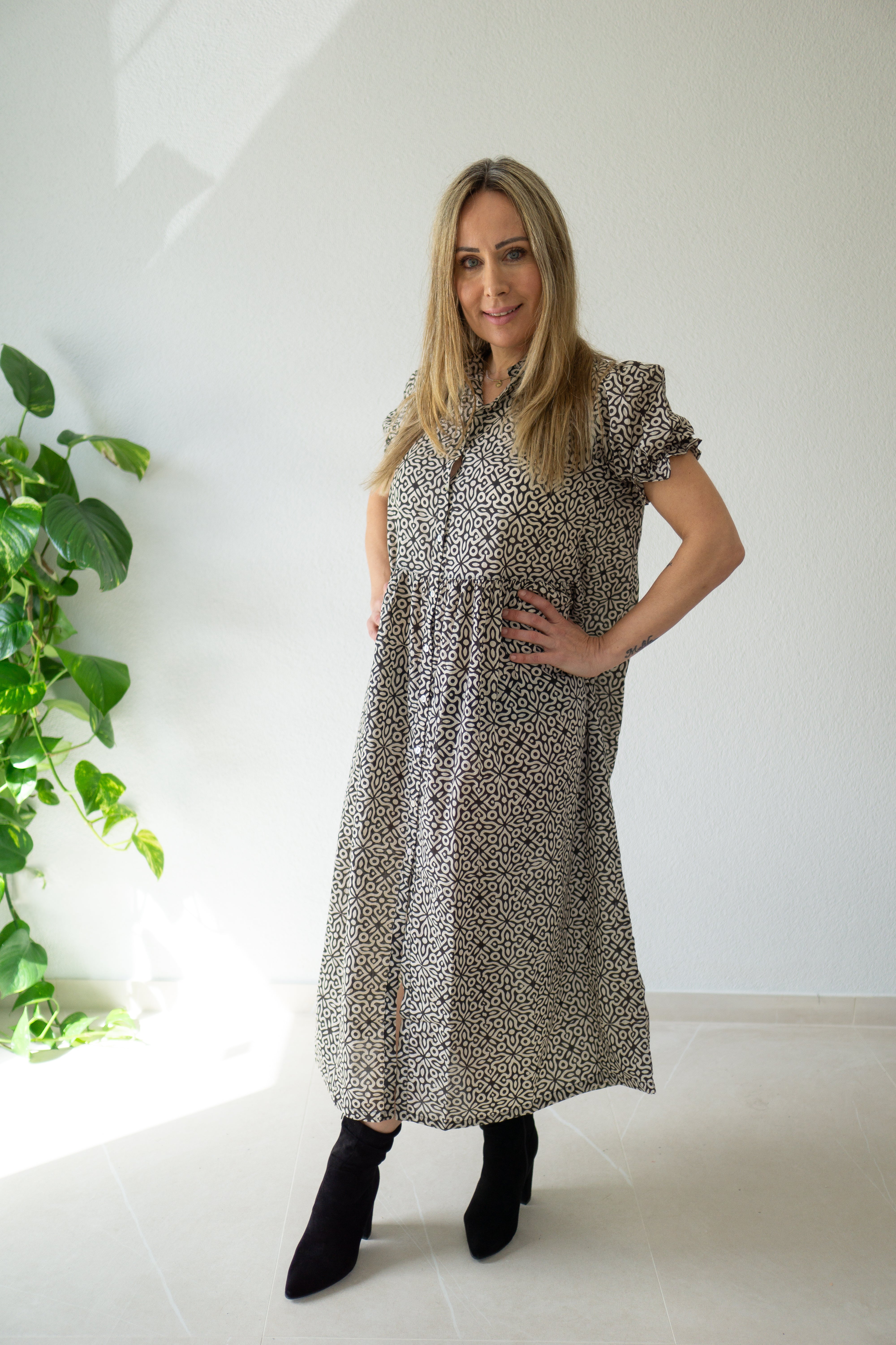 Desert Bloom Hand Block Printed Dress