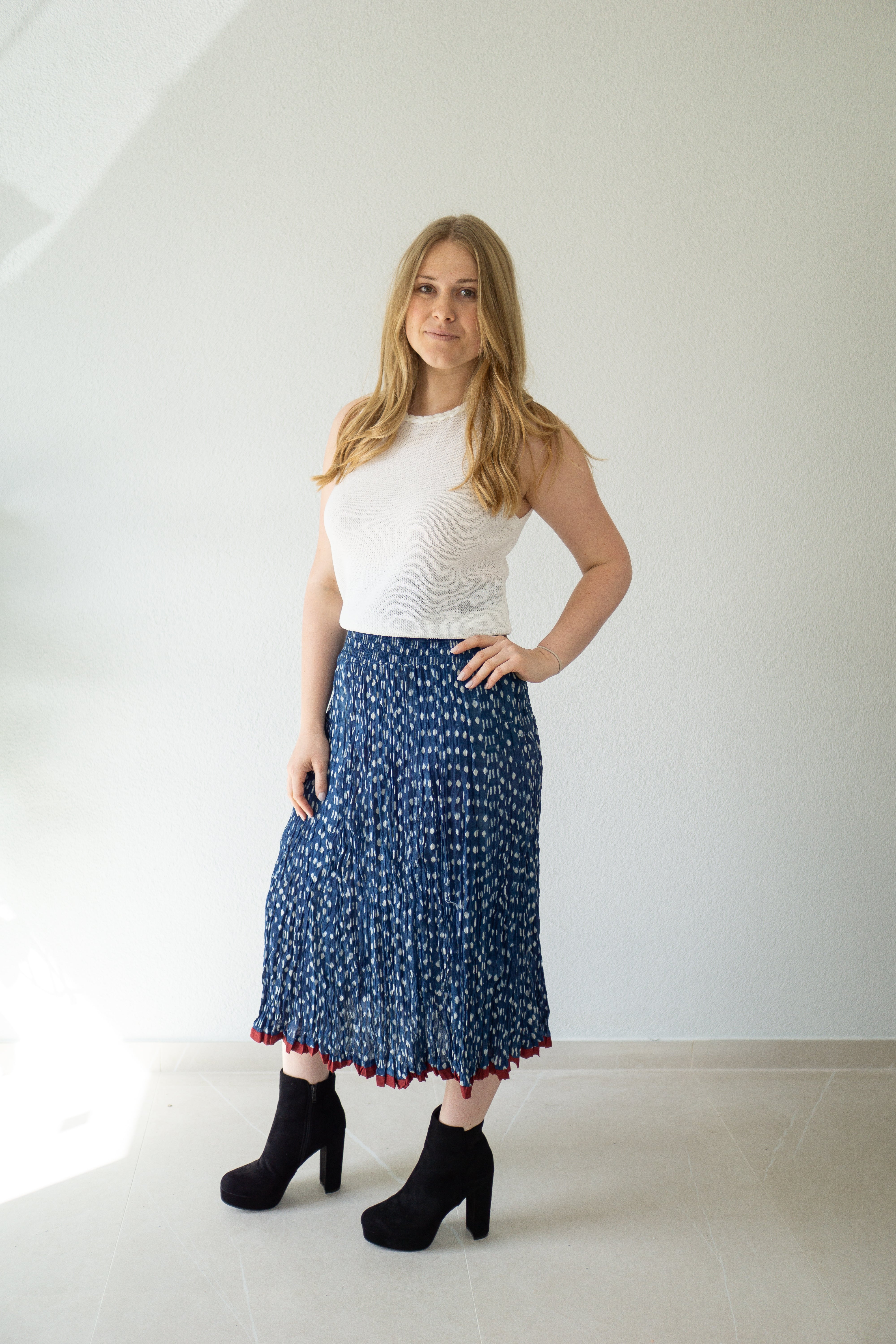 Indigo Dreams Hand Block Printed Skirt