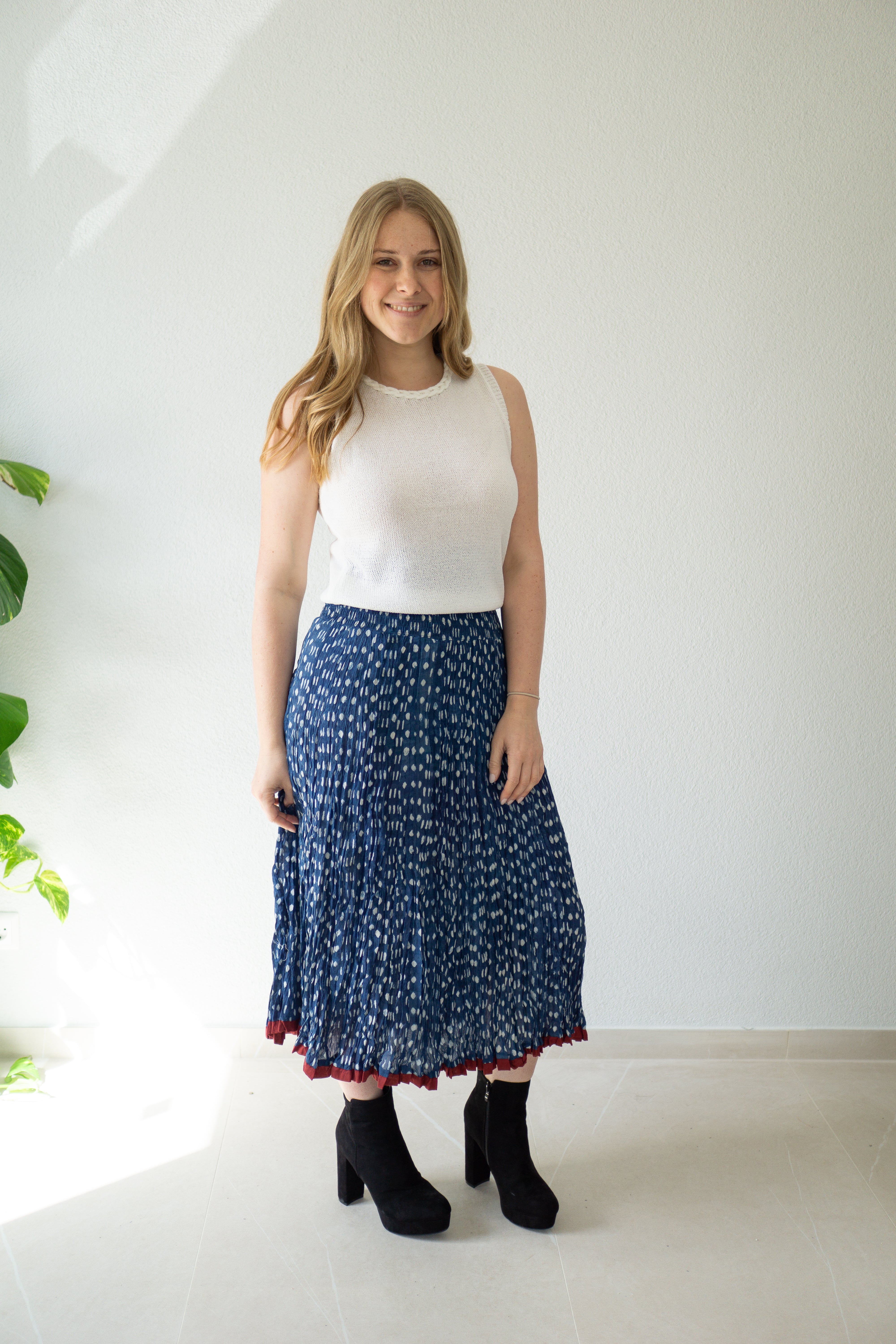 Indigo Dreams Hand Block Printed Skirt