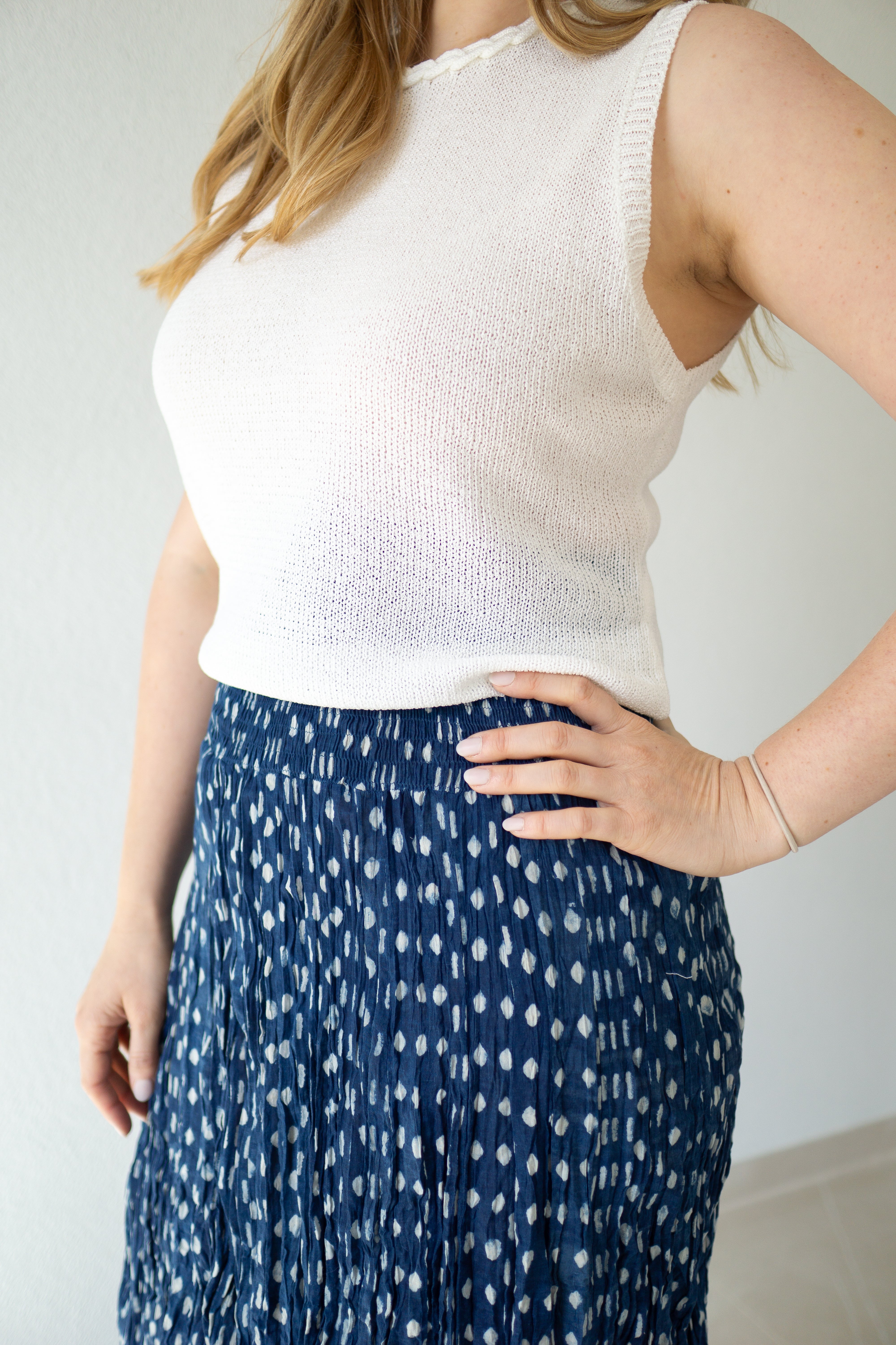 Indigo Dreams Hand Block Printed Skirt