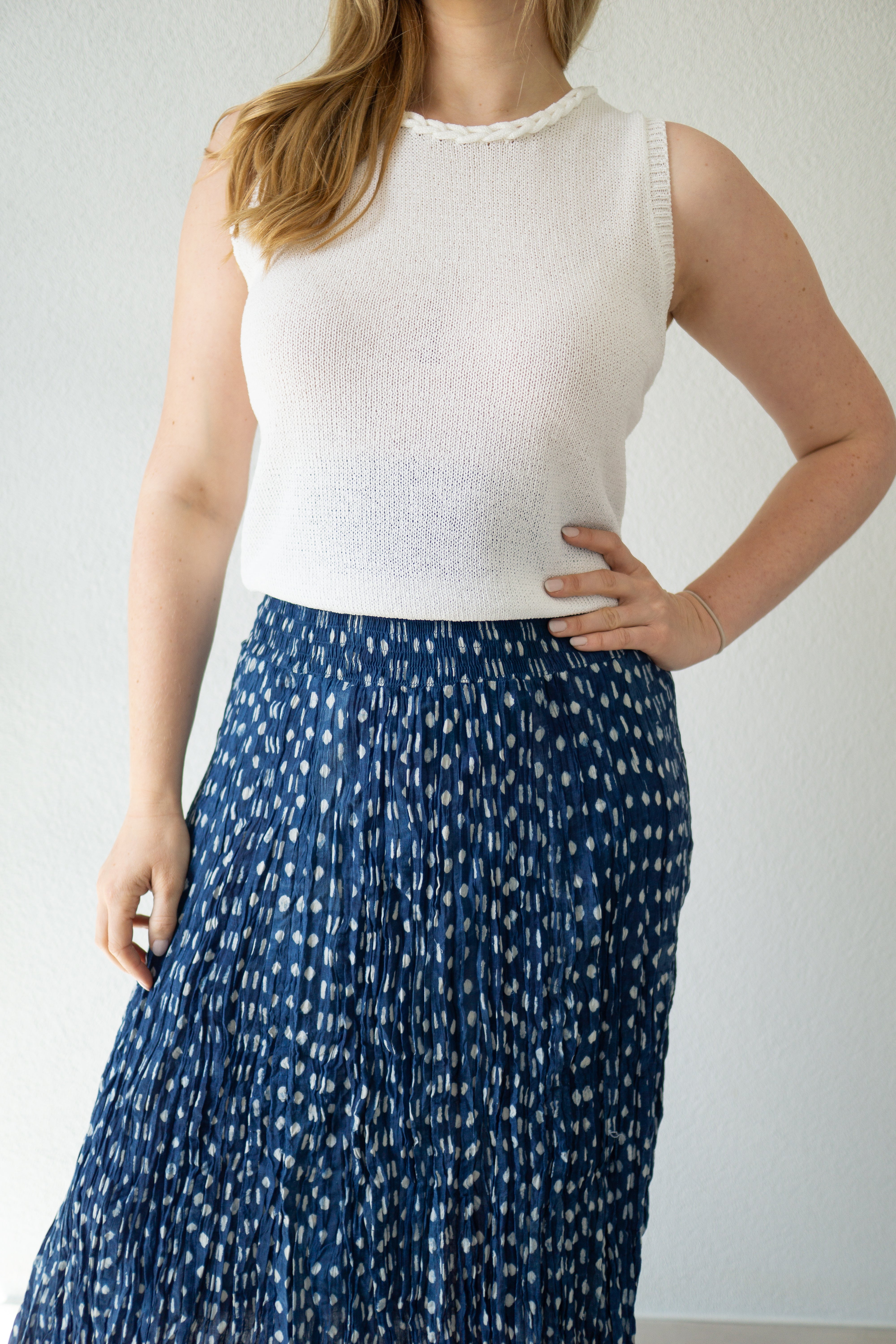 Indigo Dreams Hand Block Printed Skirt