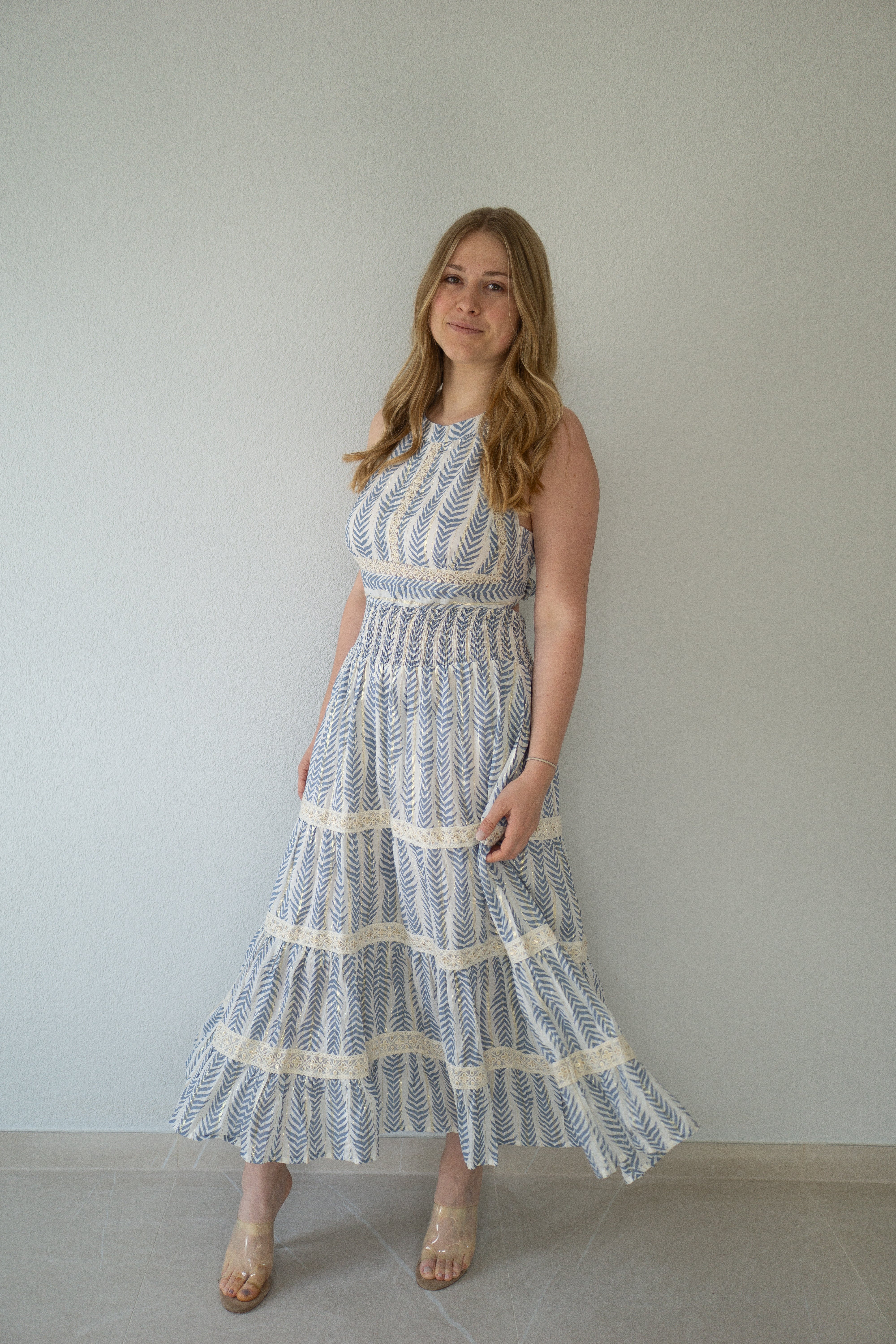 Oceanic Floral Maxi Dress