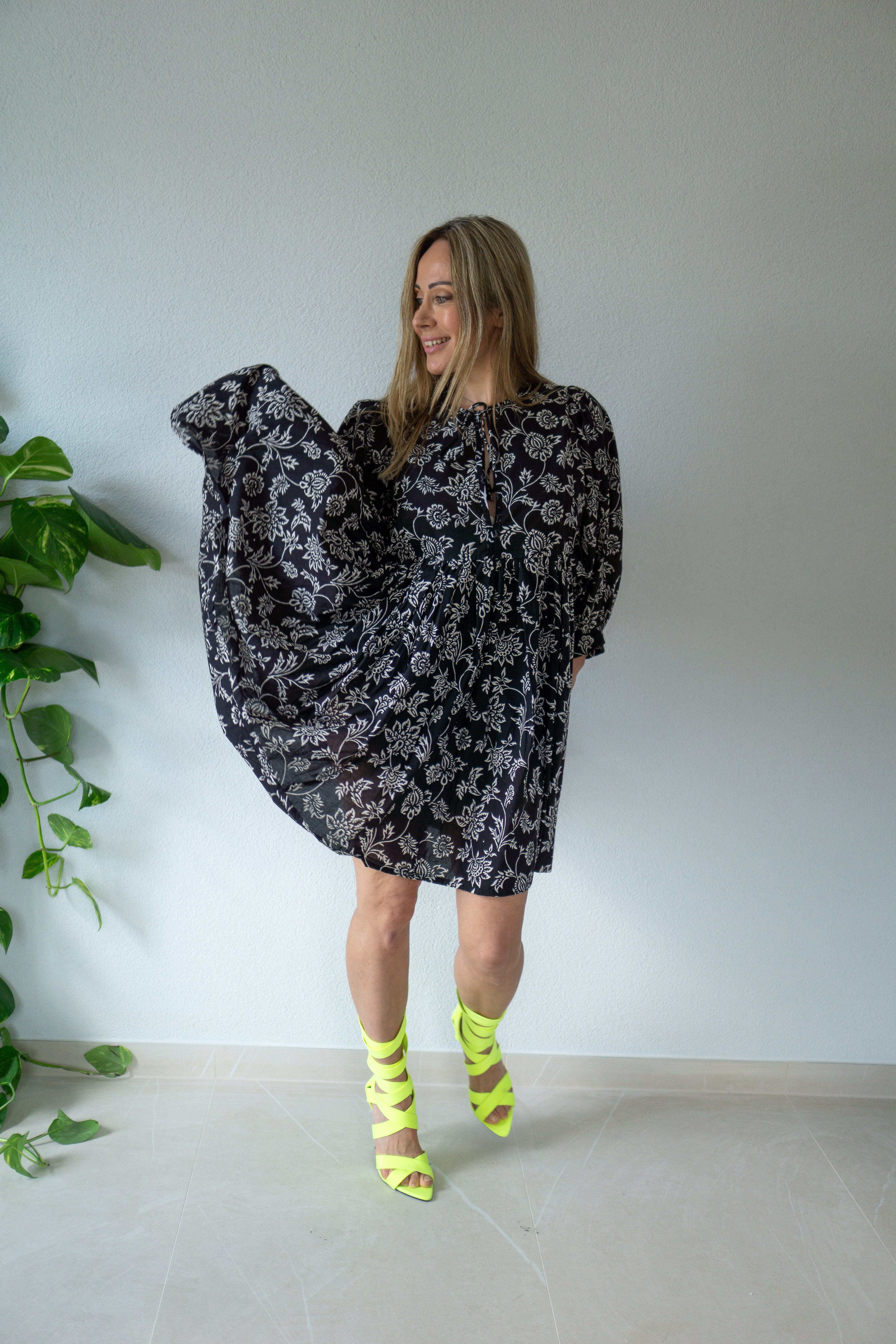 Black Orchid Hand Block Printed Dress