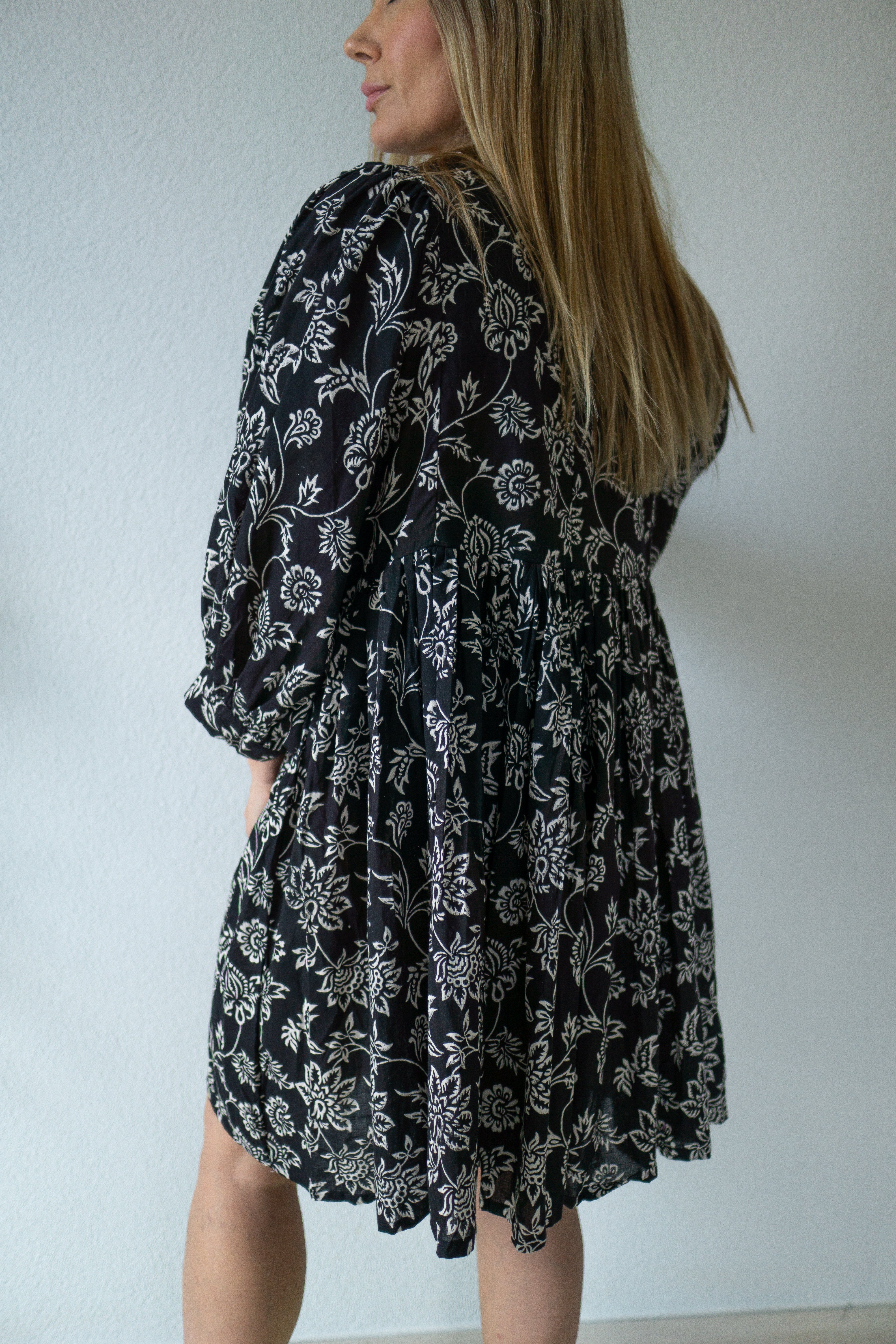 Black Orchid Hand Block Printed Dress