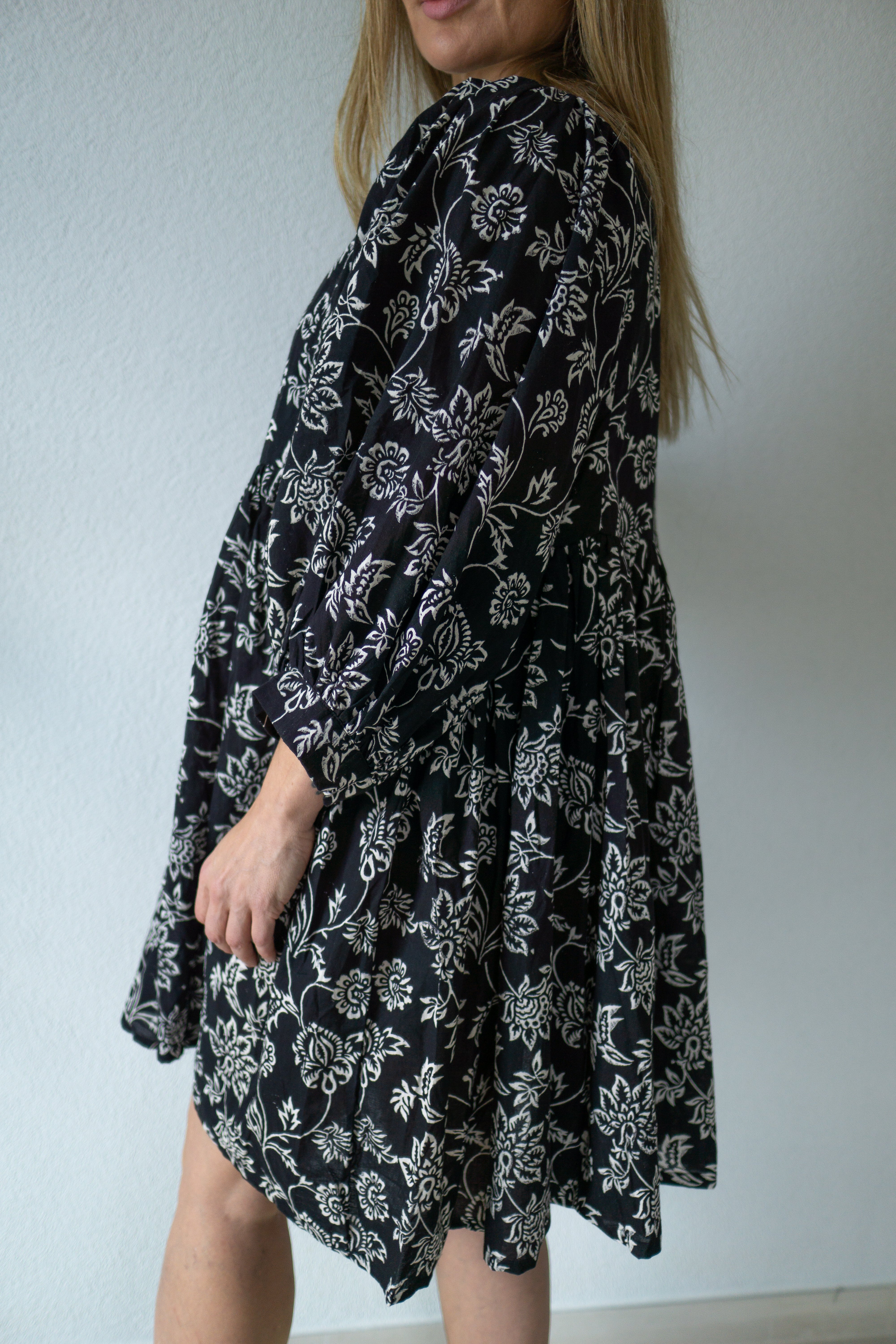 Black Orchid Hand Block Printed Dress