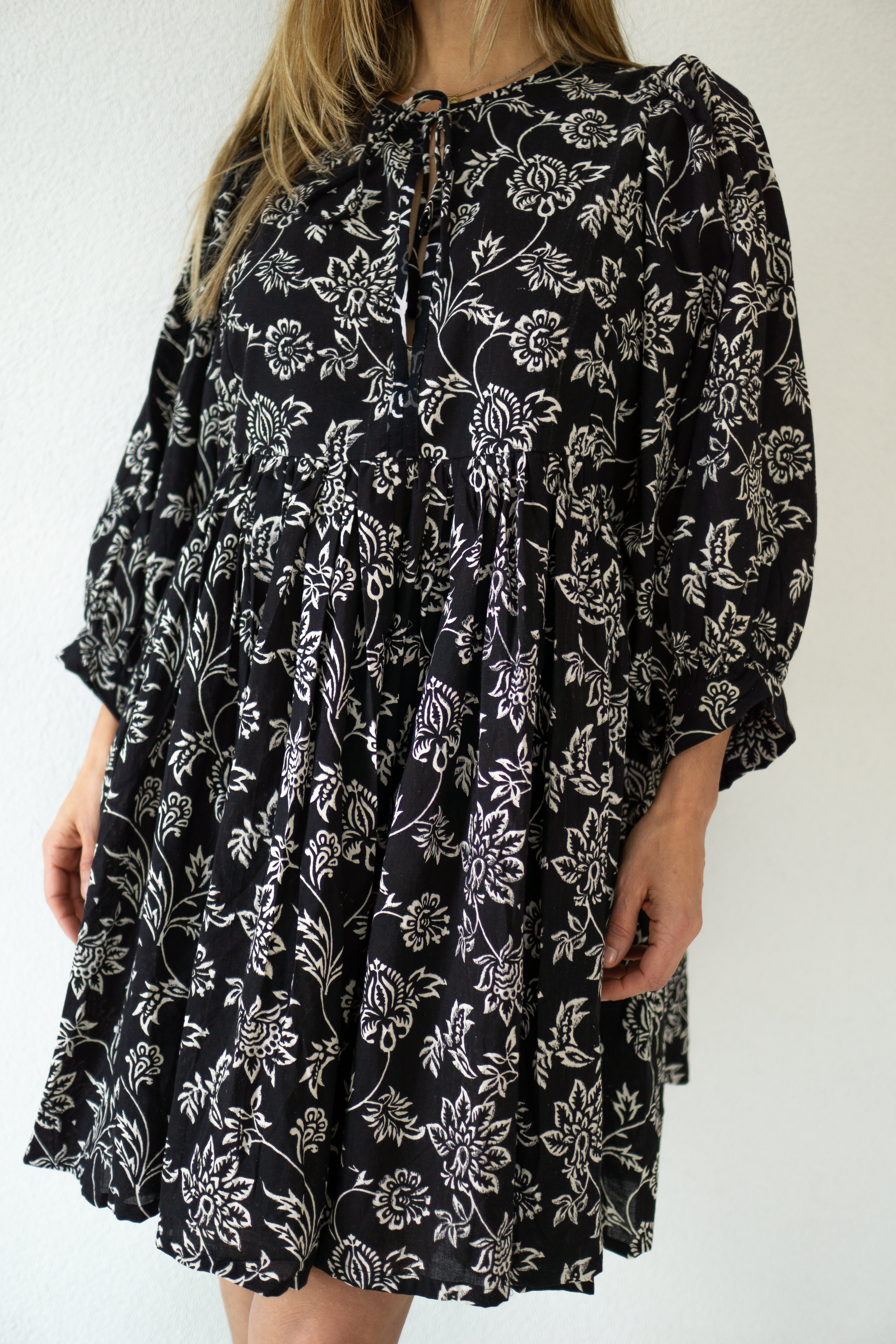 Black Orchid Hand Block Printed Dress