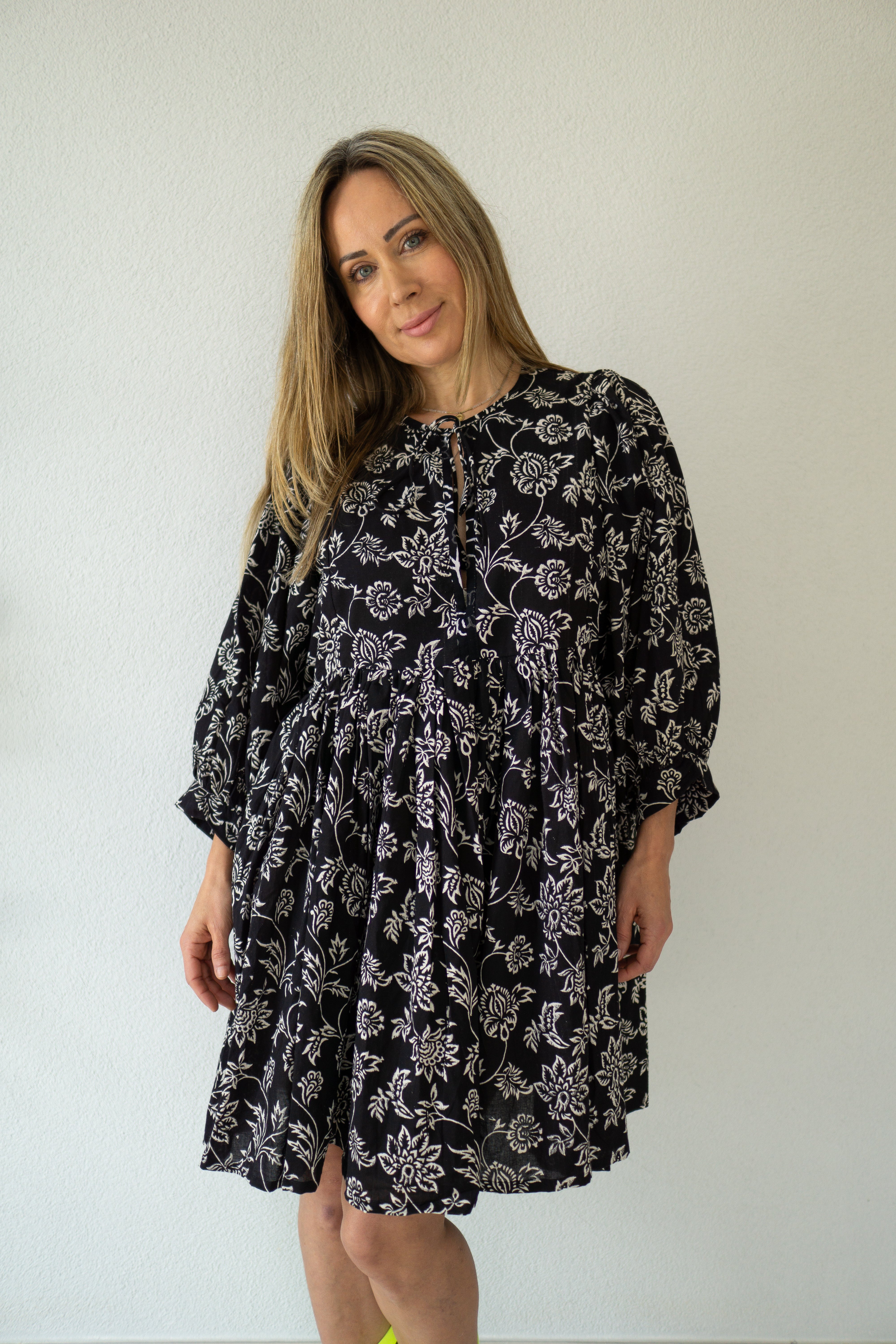 Black Orchid Hand Block Printed Dress