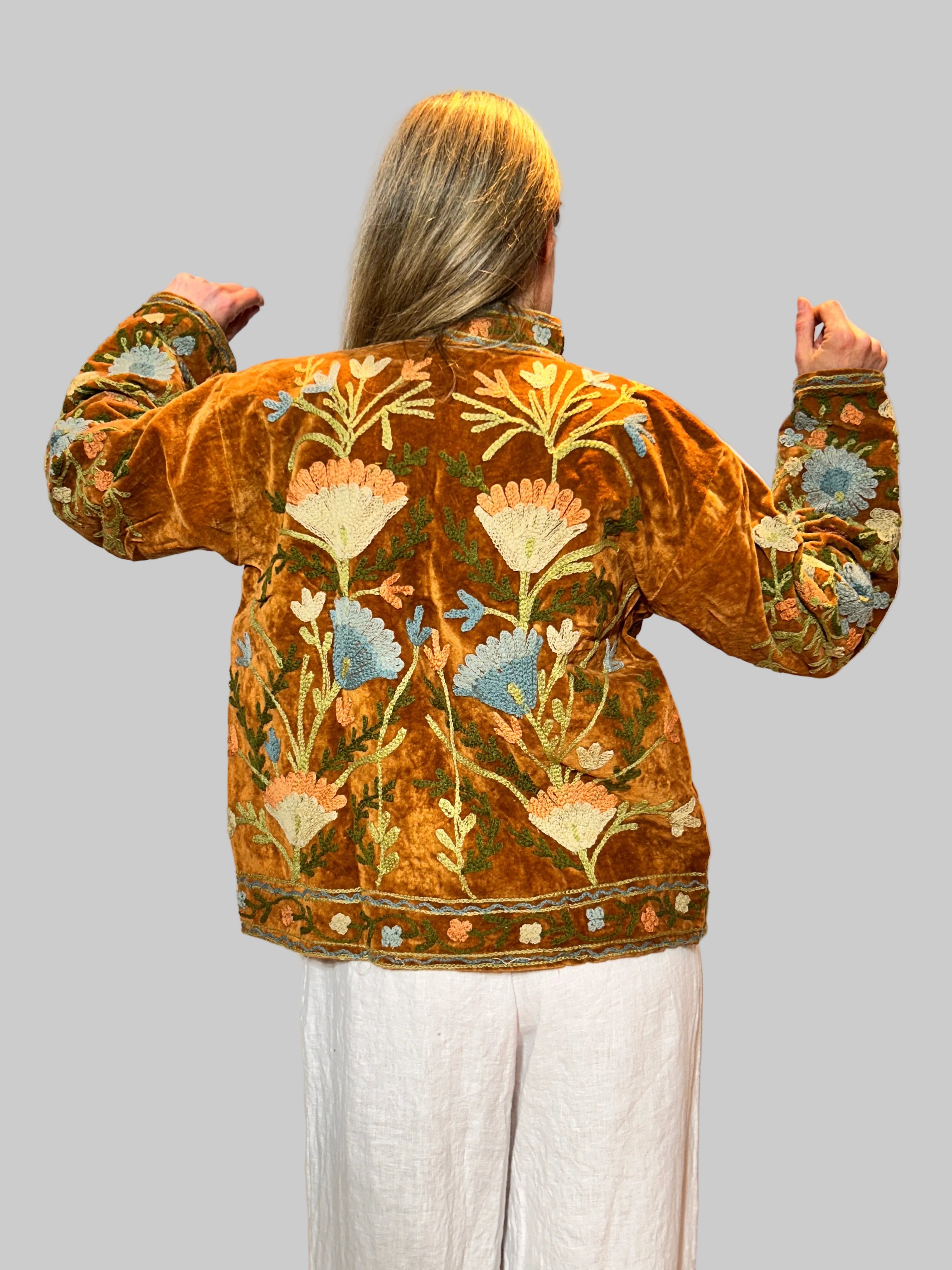 Suzani Velvet Jacket – Amber Harvest Bloom