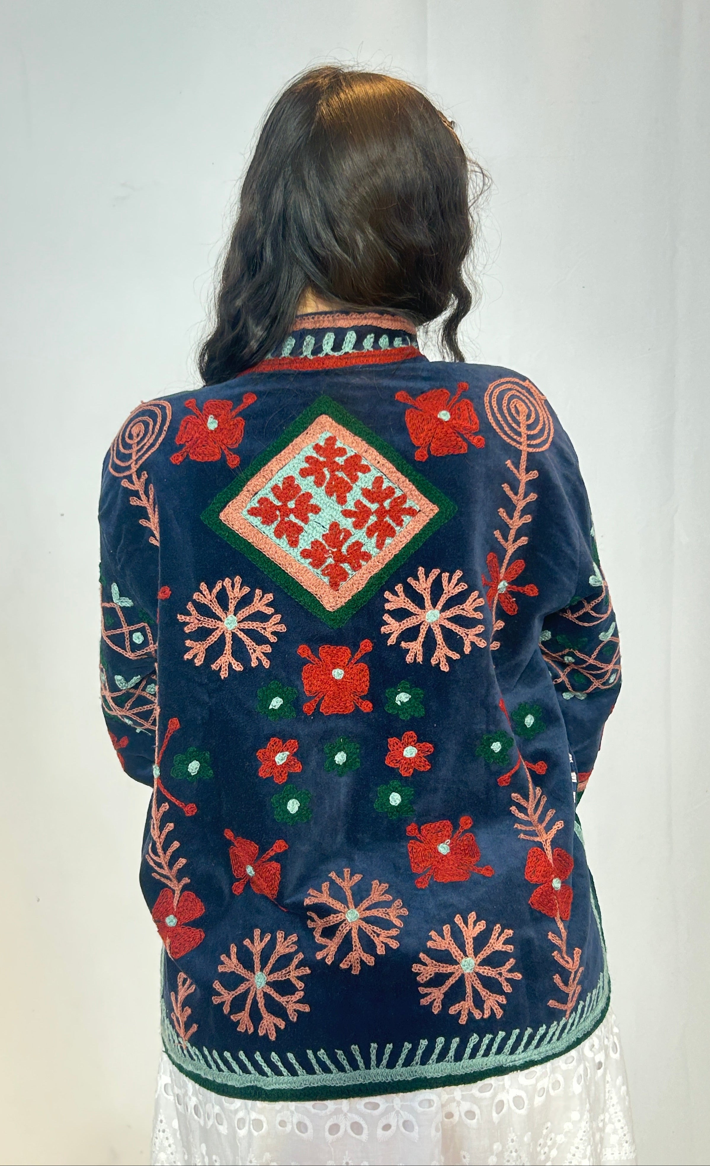 Suzani Velvet Jacket – Midnight Navy Bloom