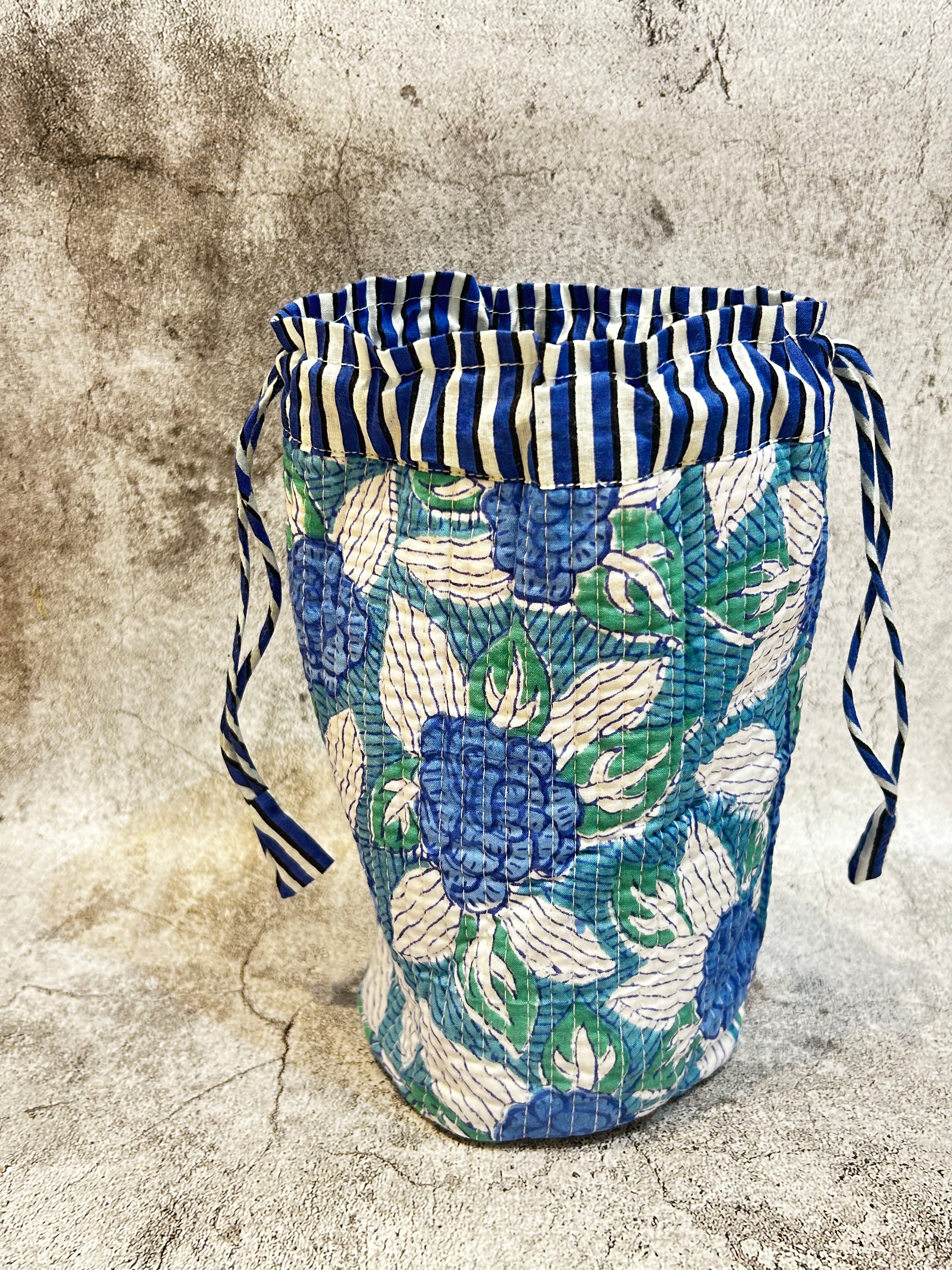 Handblock Printed Drawstring Bag