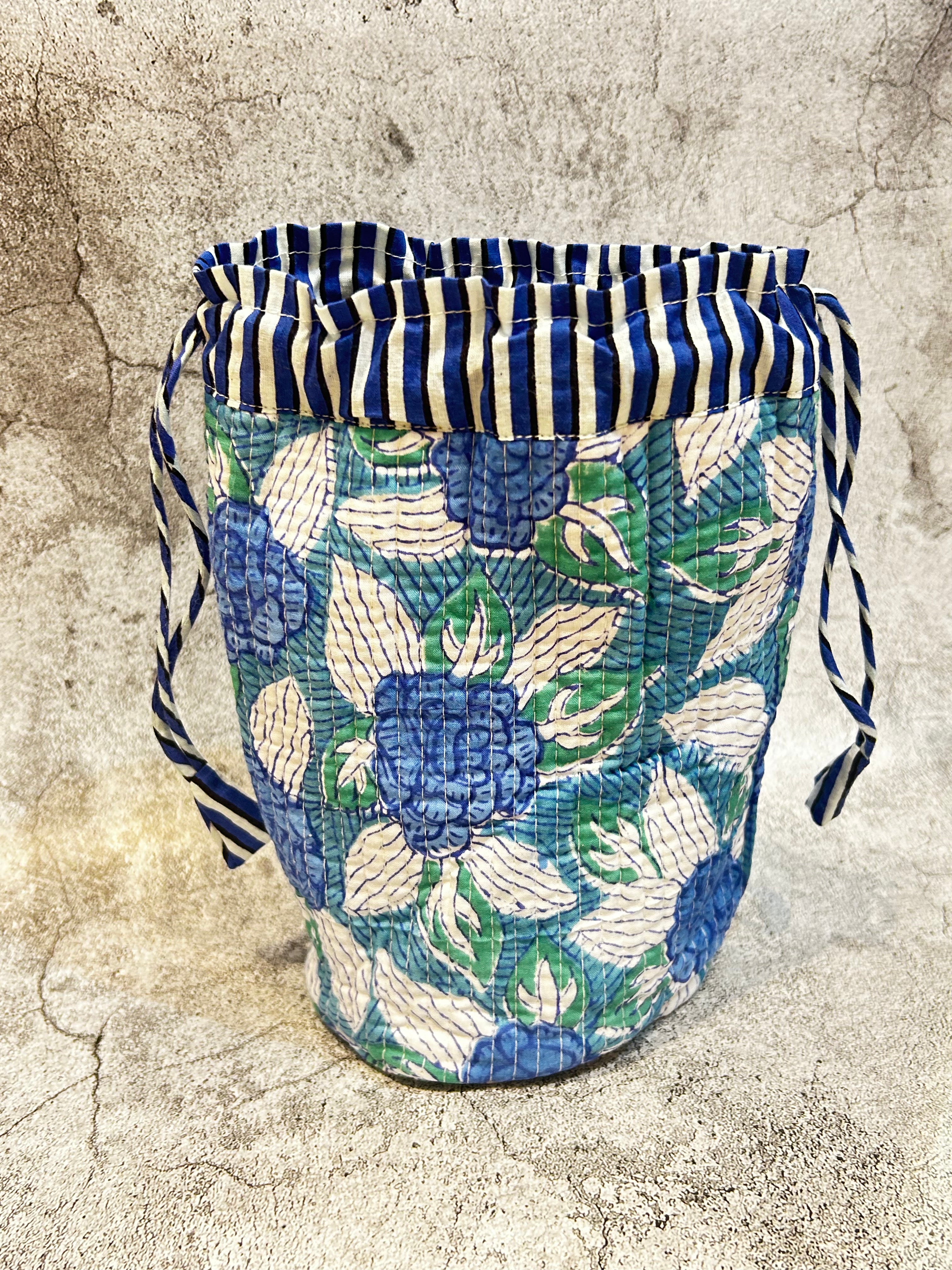 Handblock Printed Drawstring Bag