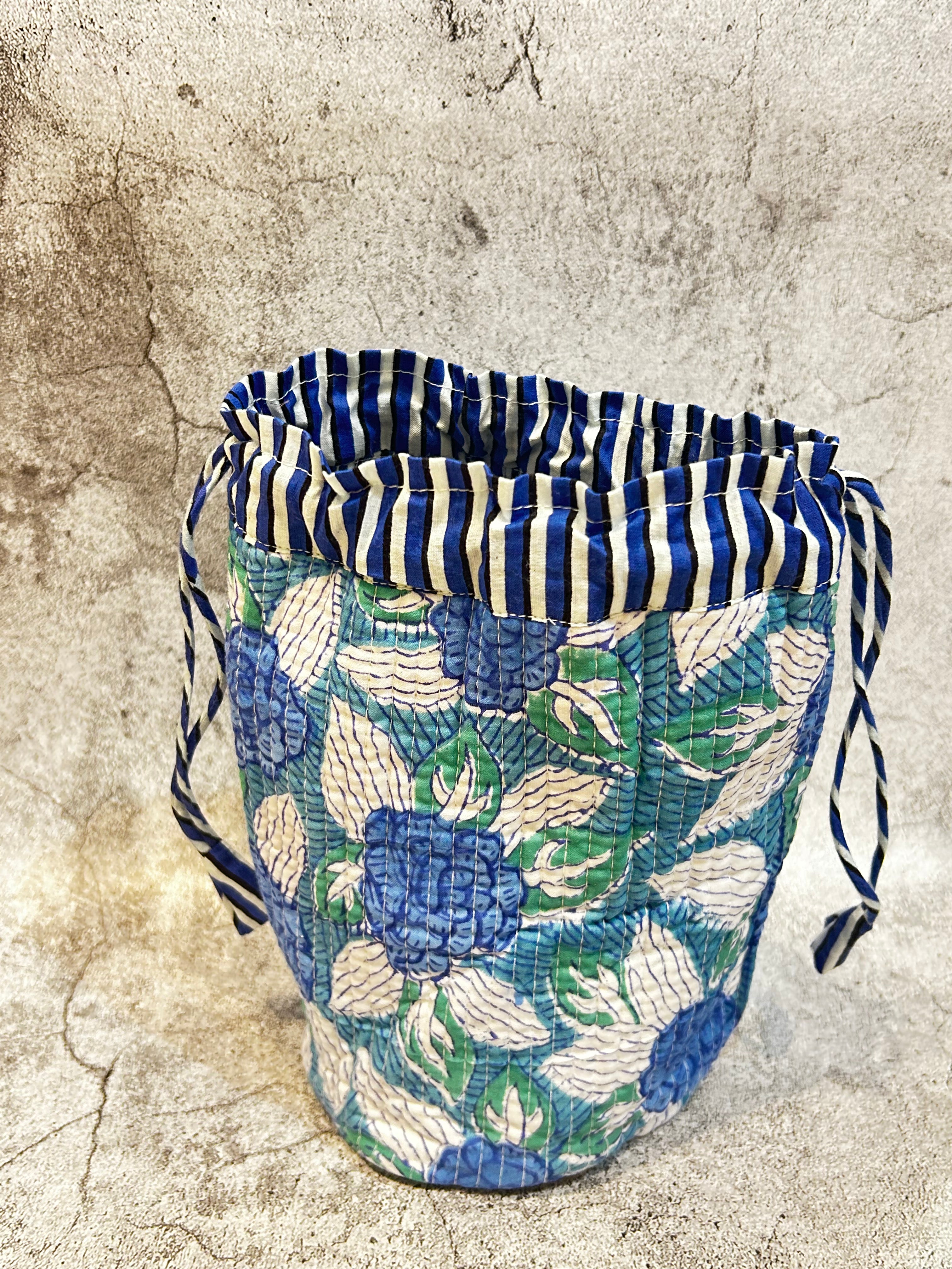 Handblock Printed Drawstring Bag