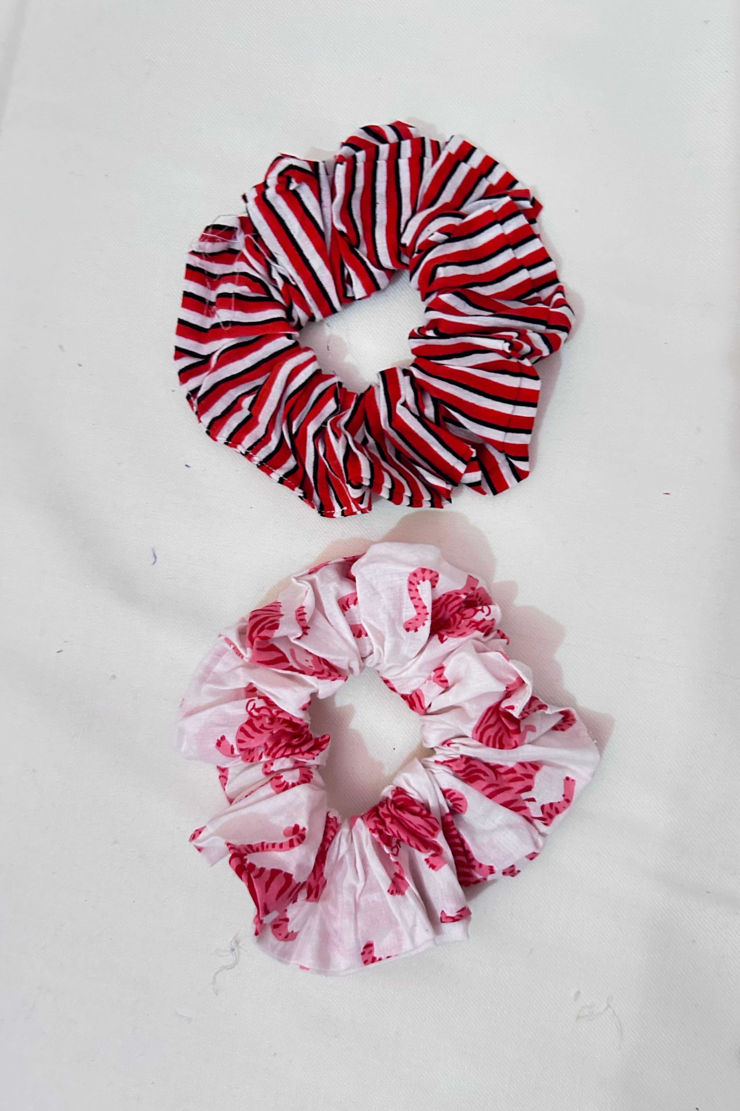 Candy Stripe & Wild Tiger Scrunchie-Set