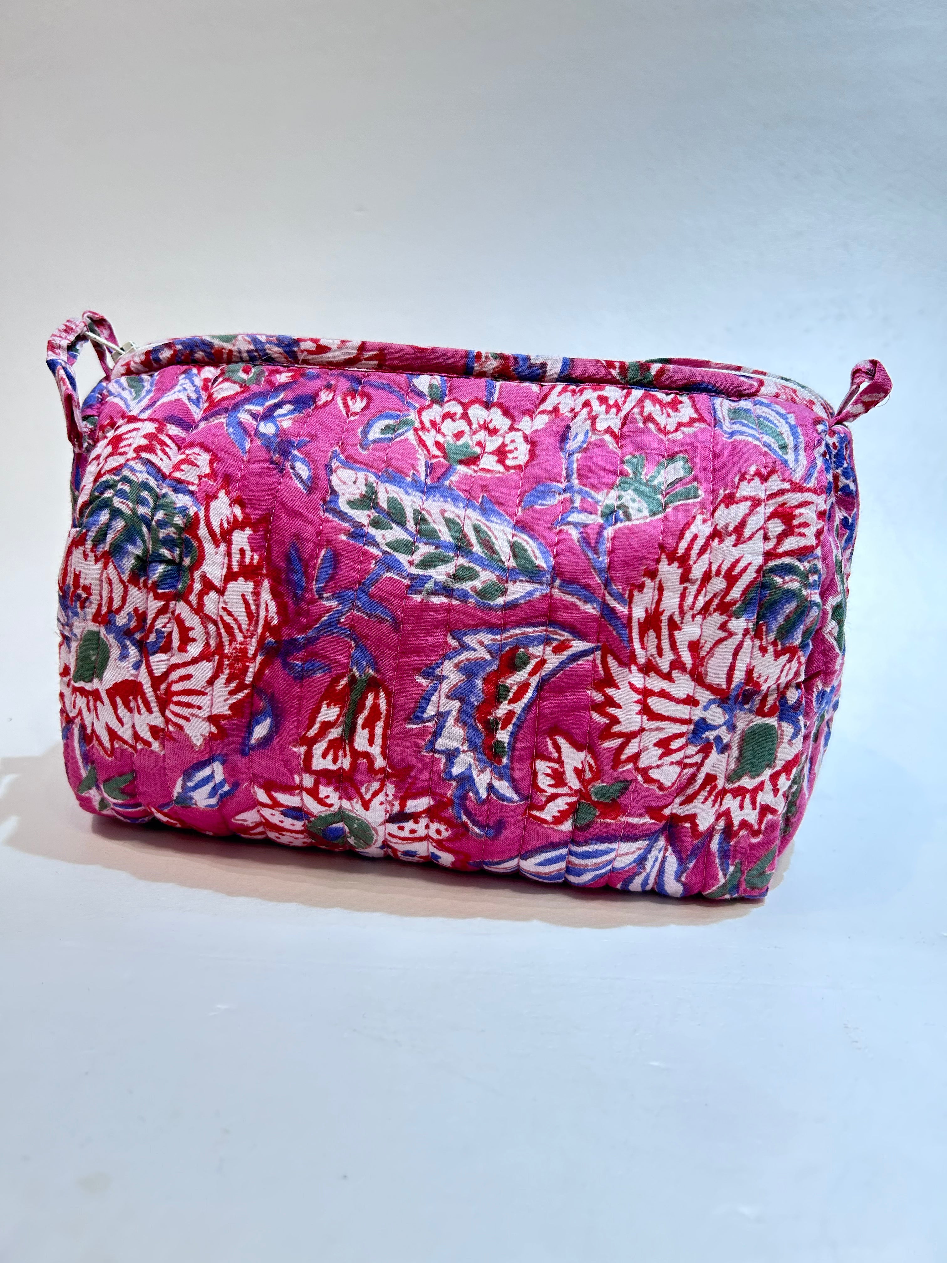 Pink Blossom Quilted Zip Bag