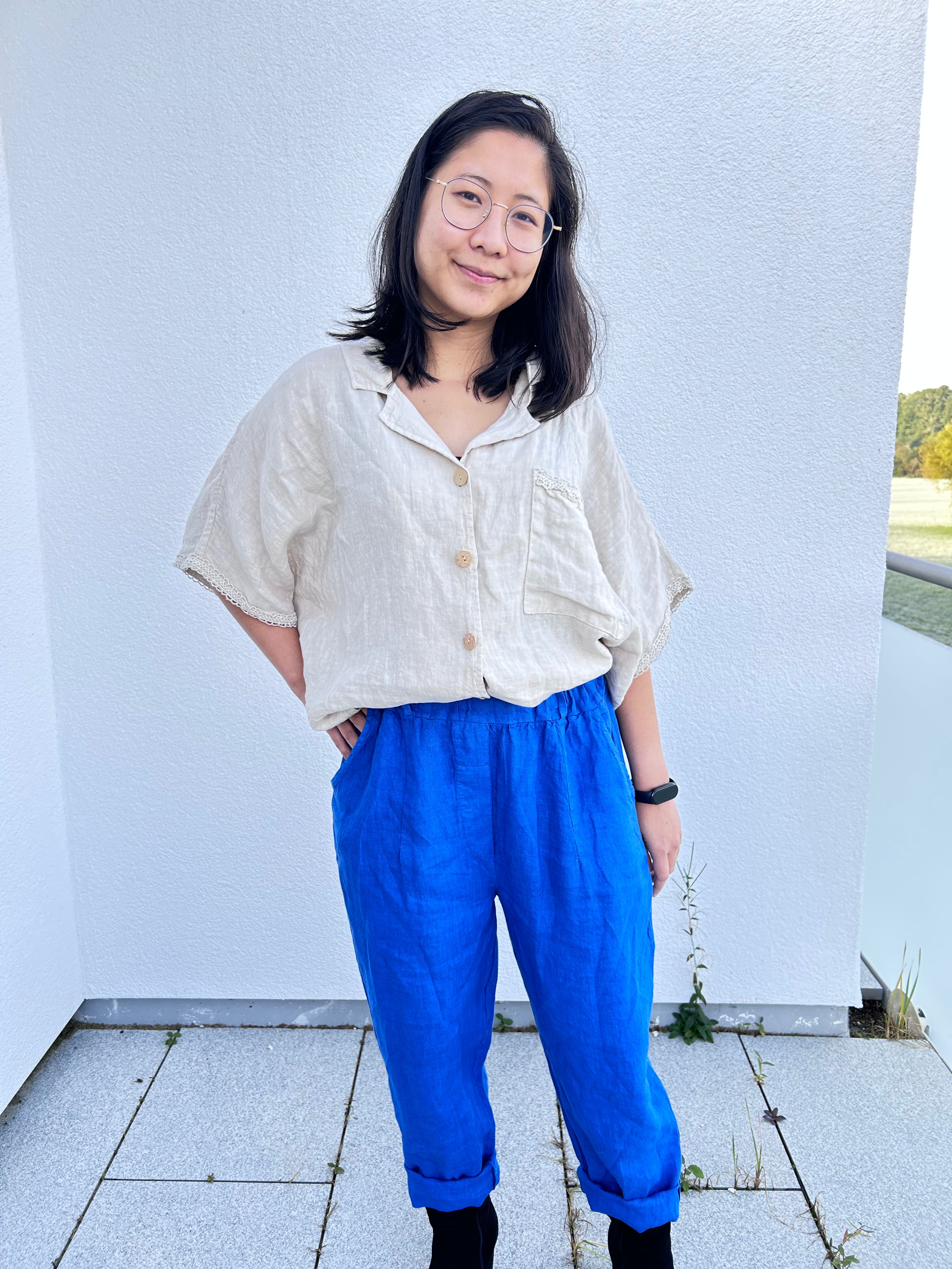 Cobalt Breeze Linen Pants