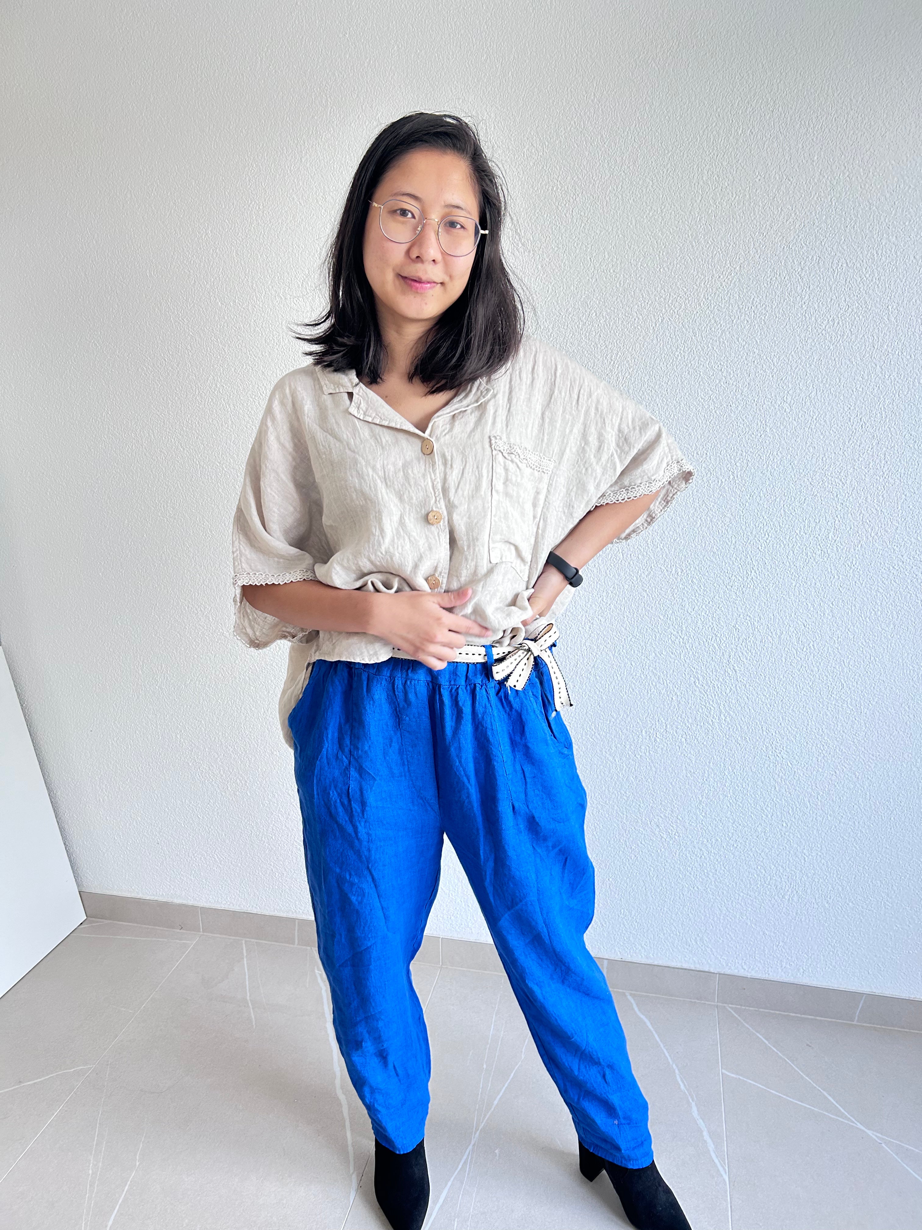 Cobalt Breeze Linen Pants