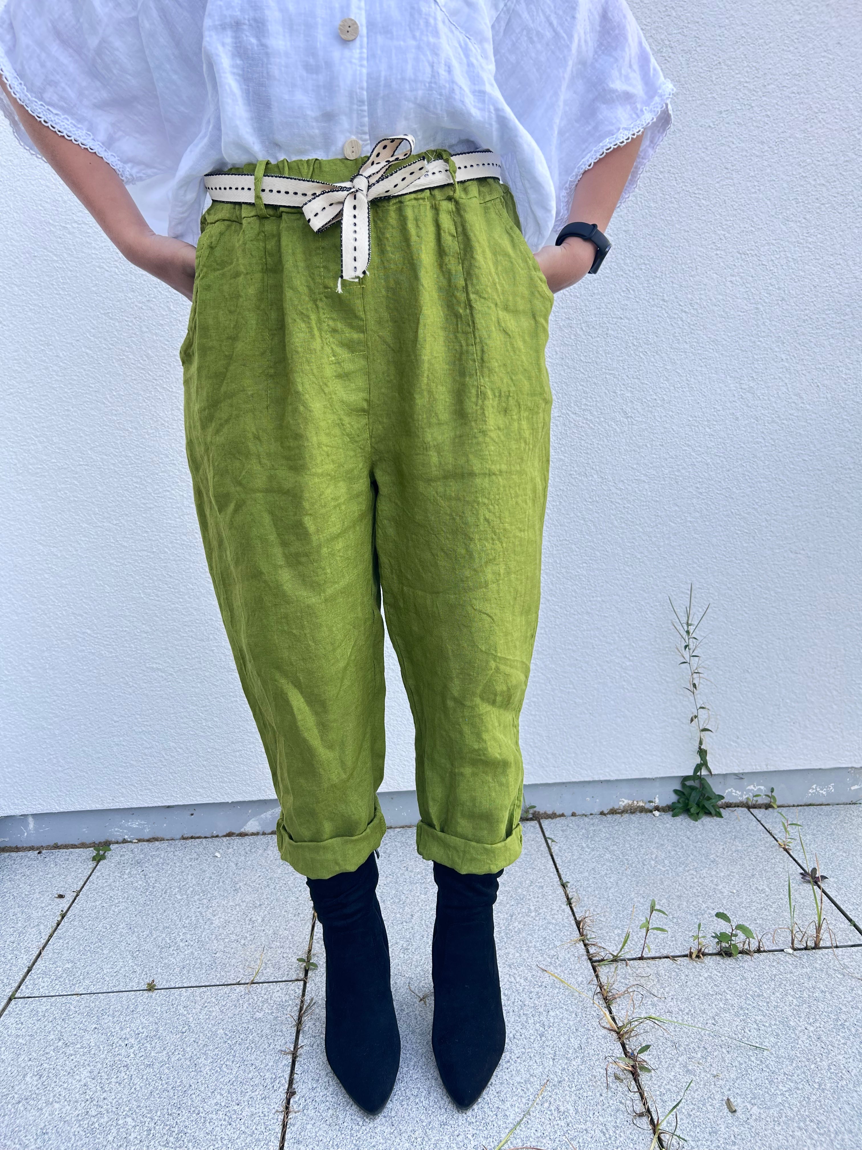 Lime Grove Linen Pants