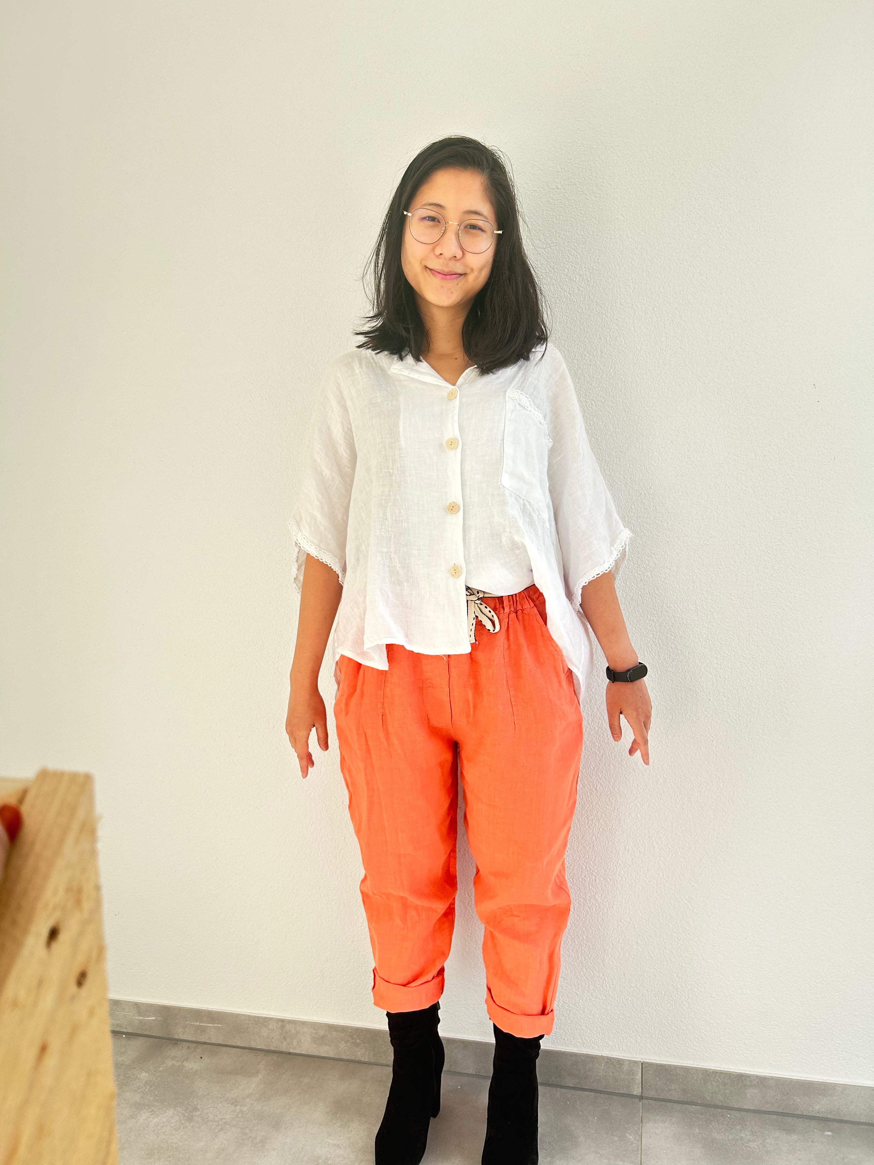 Terracotta Glow Linen Pants