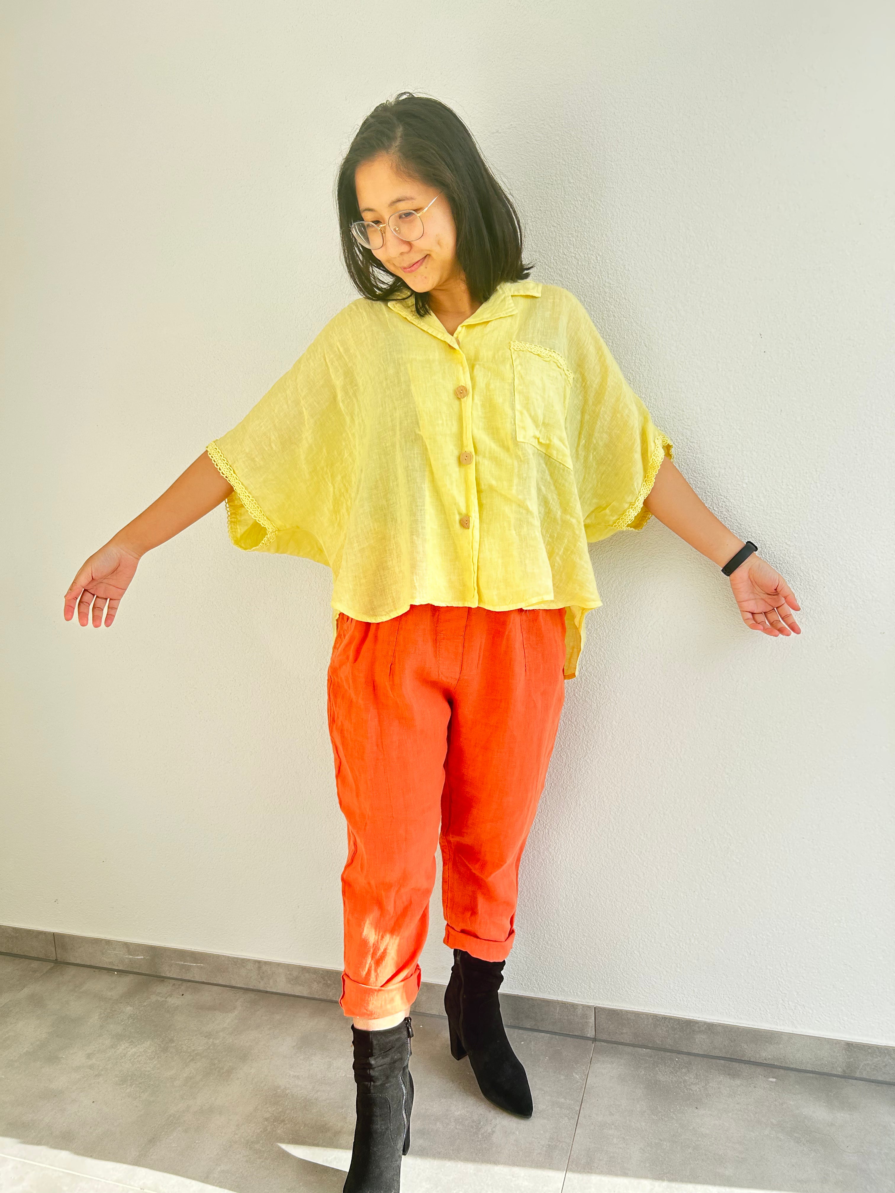 Sunny Yellow Linen Shirt
