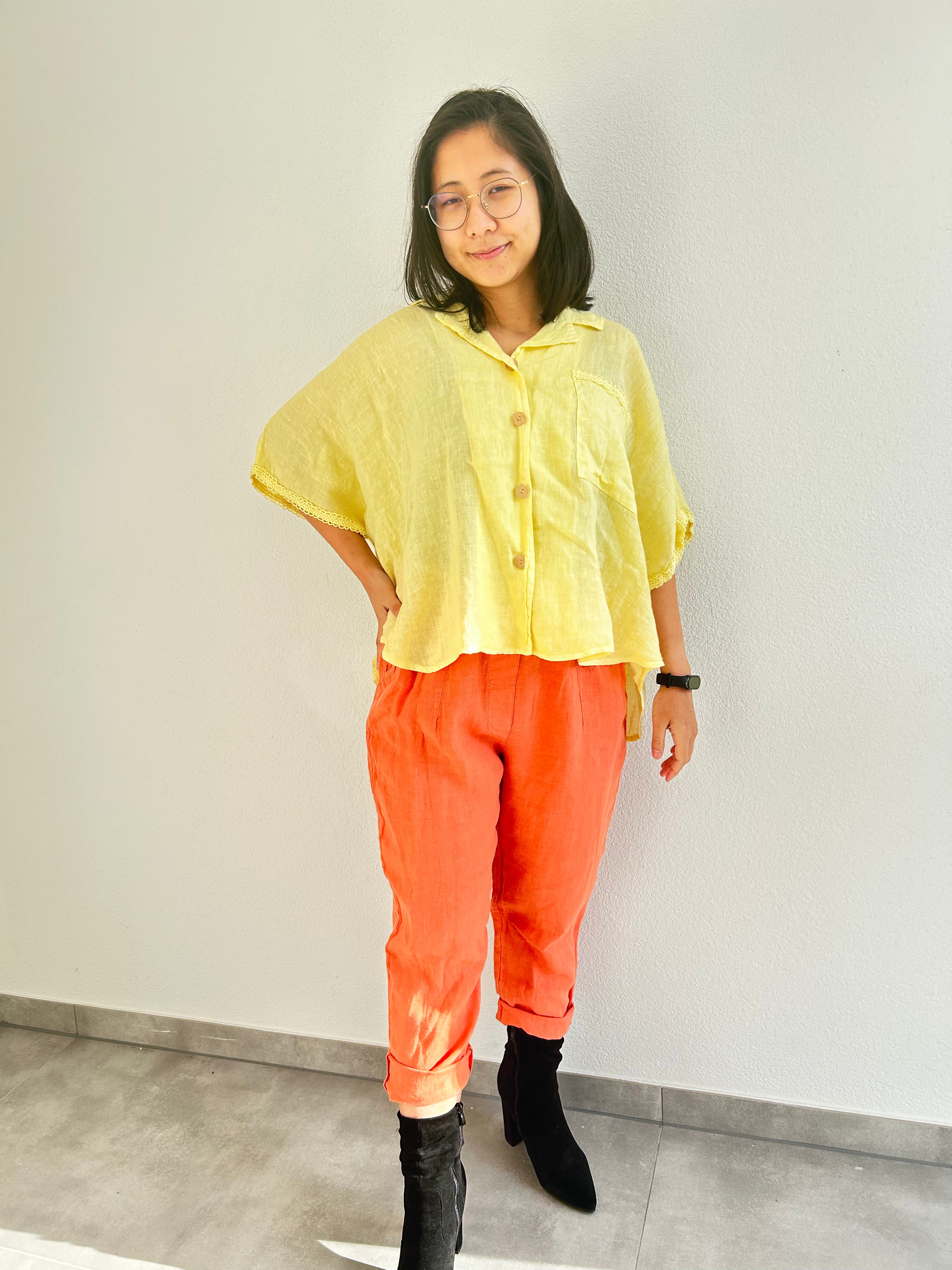Terracotta Glow Linen Pants