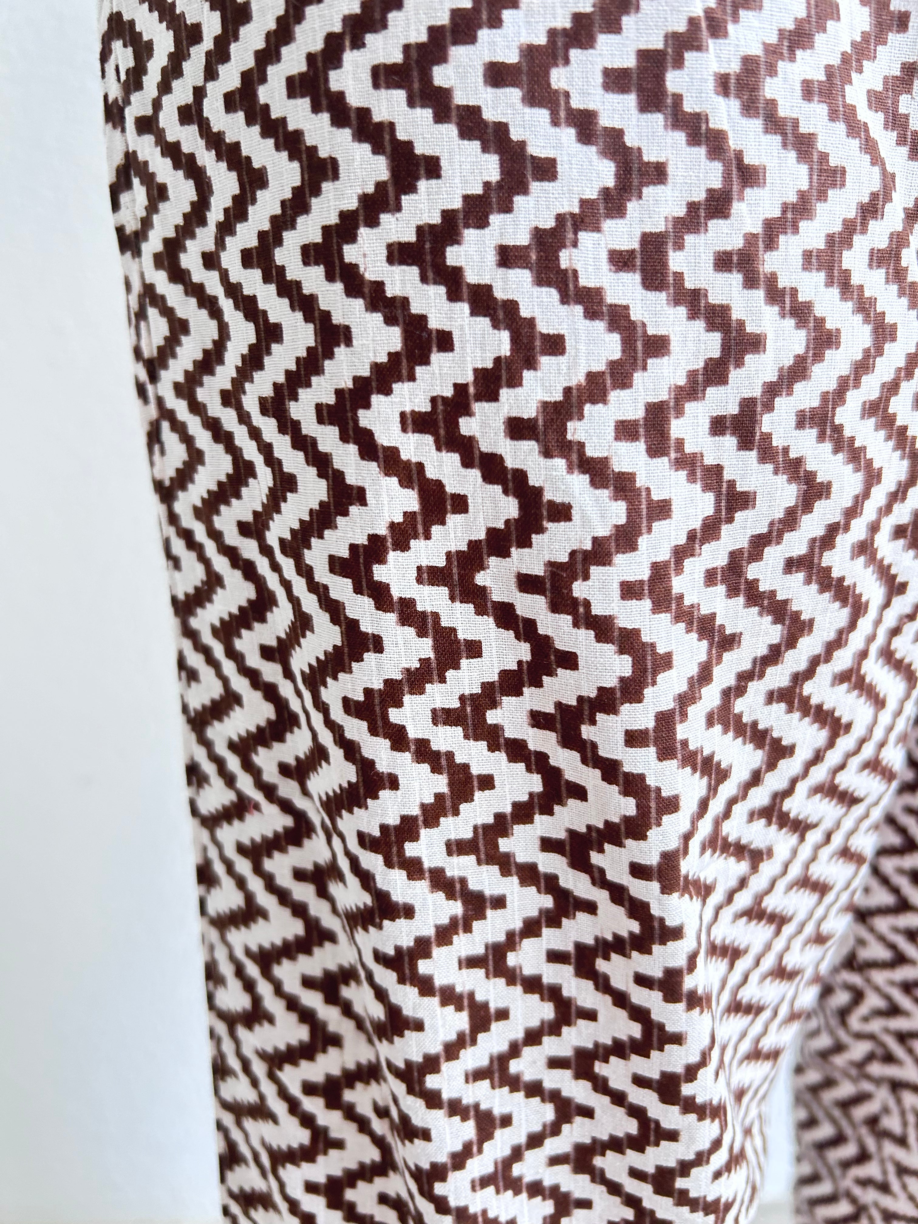 Brown Mirage Hand Block Printed Pajamas Set