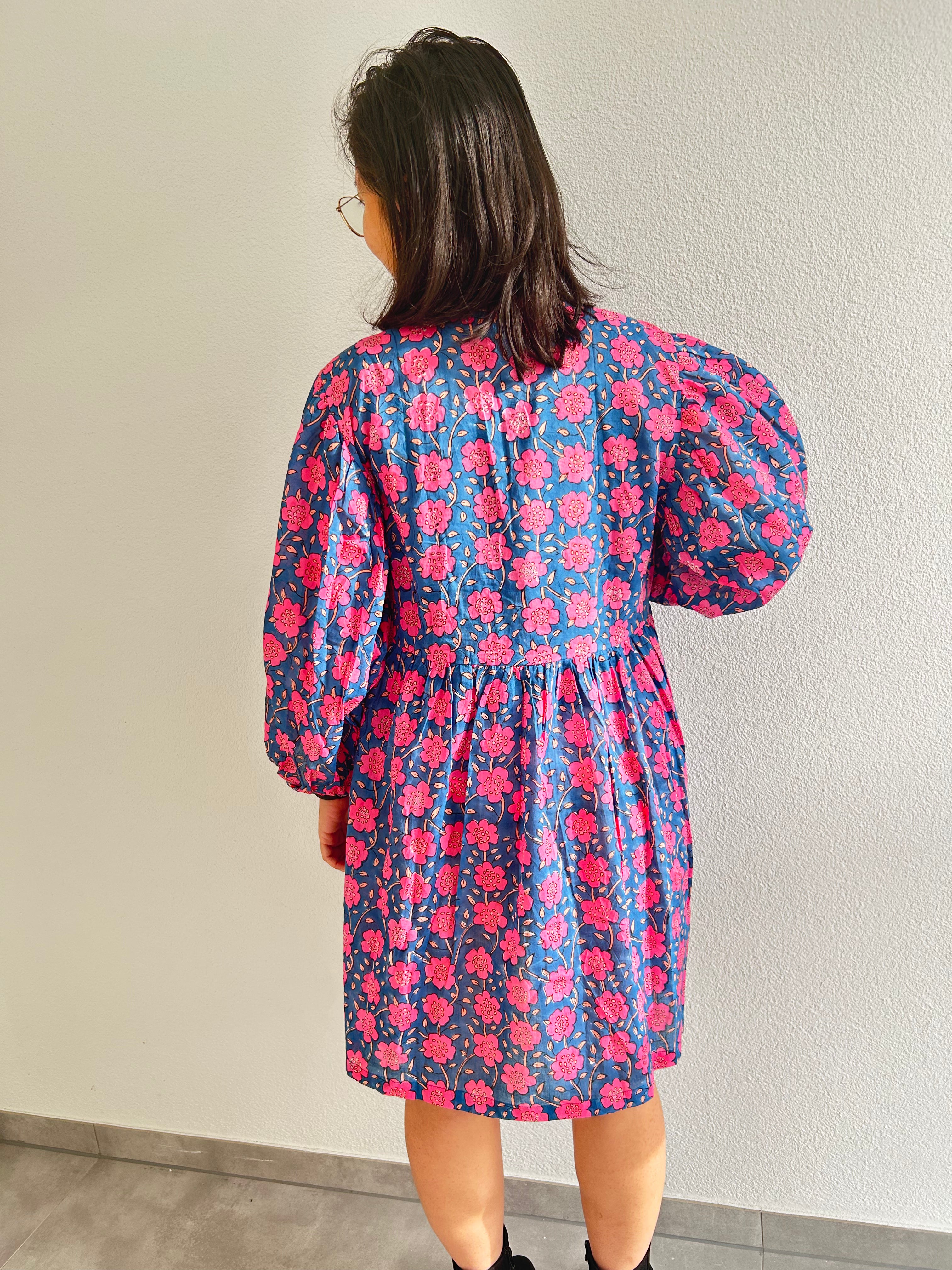 Celeste Bloom Hand Block Printed Dress