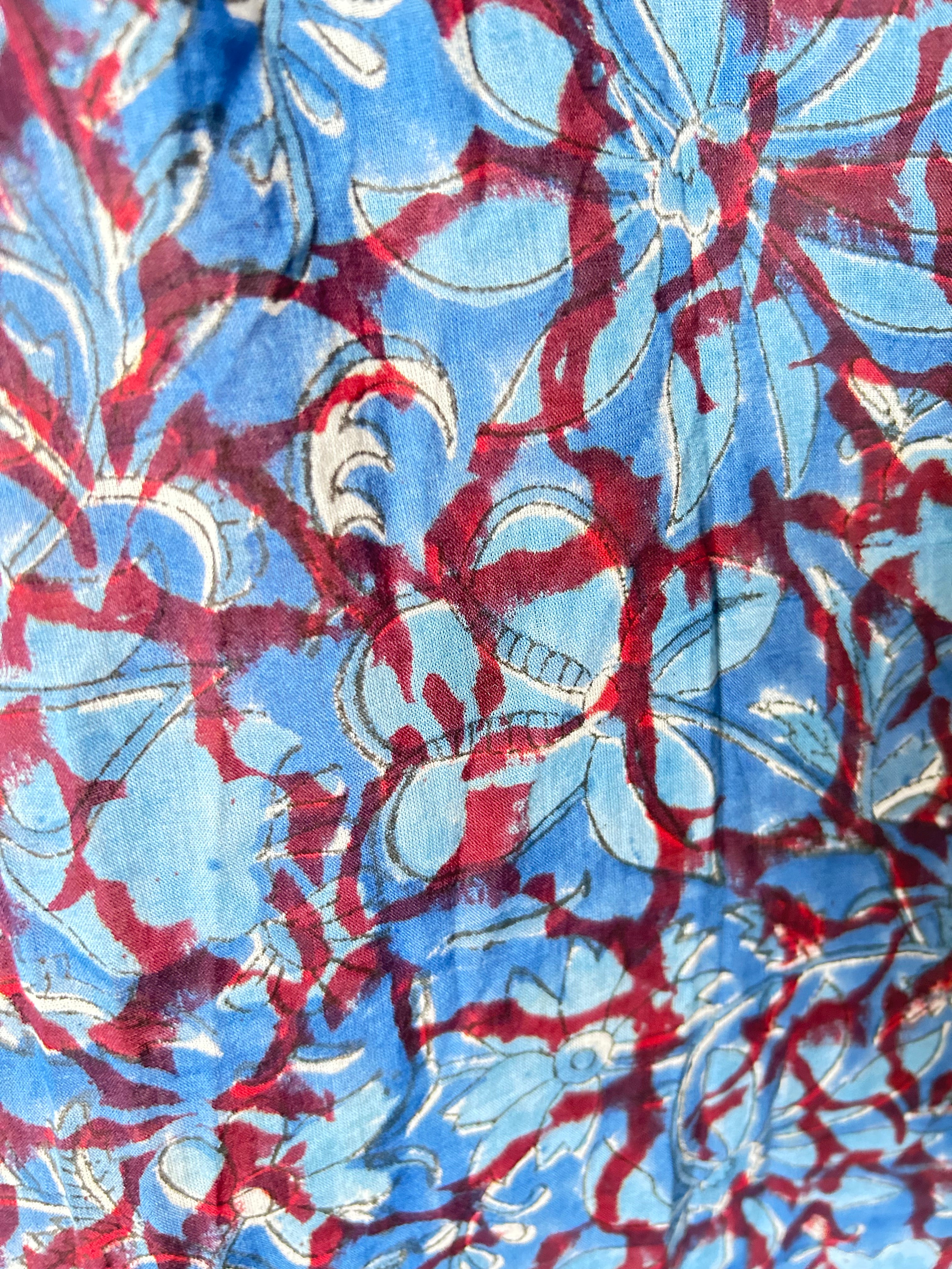 Lagoon Petal Hand-Block Printed Dress