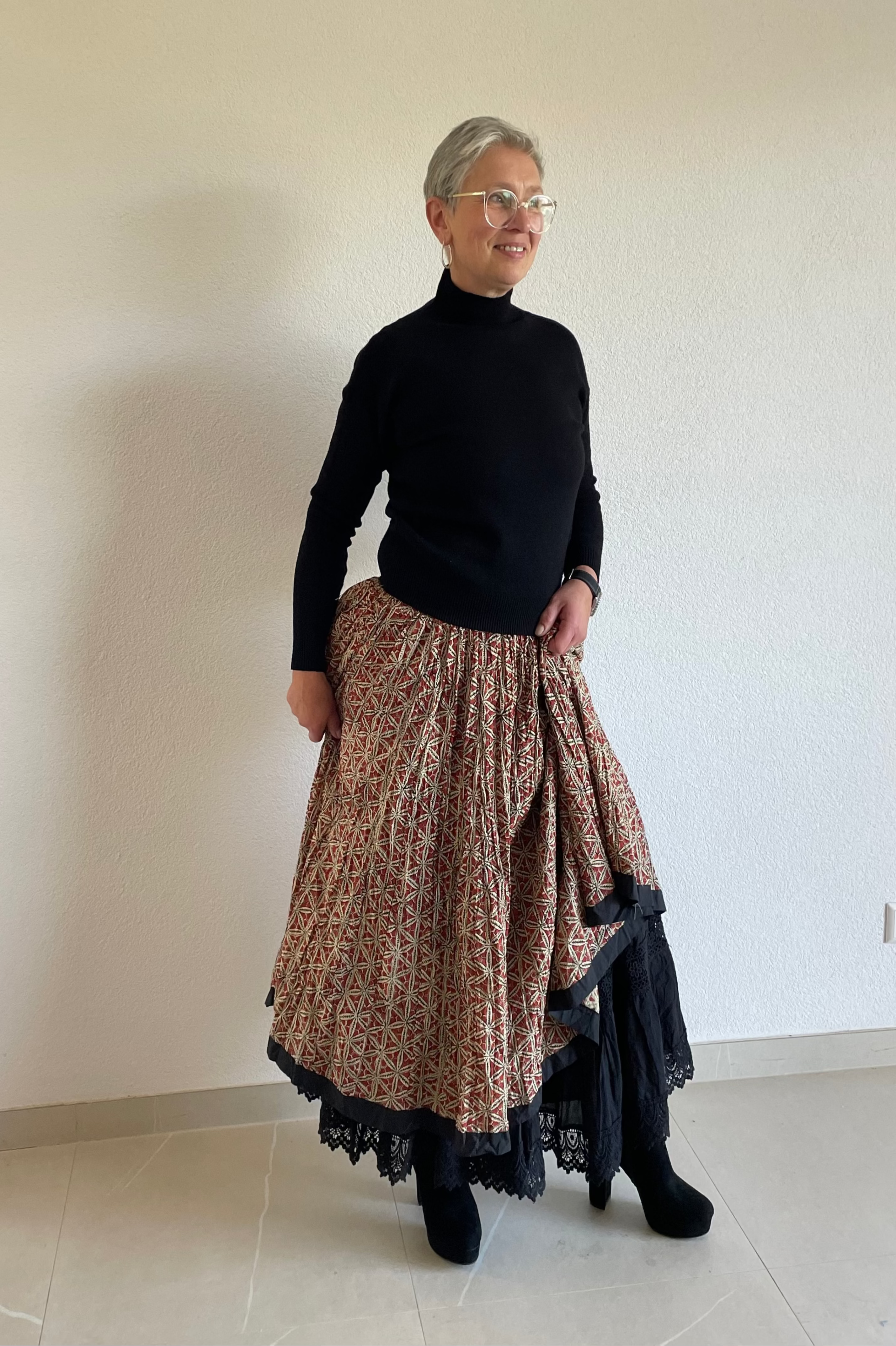The Sienna Mosaic Hand Block Printed Skirt