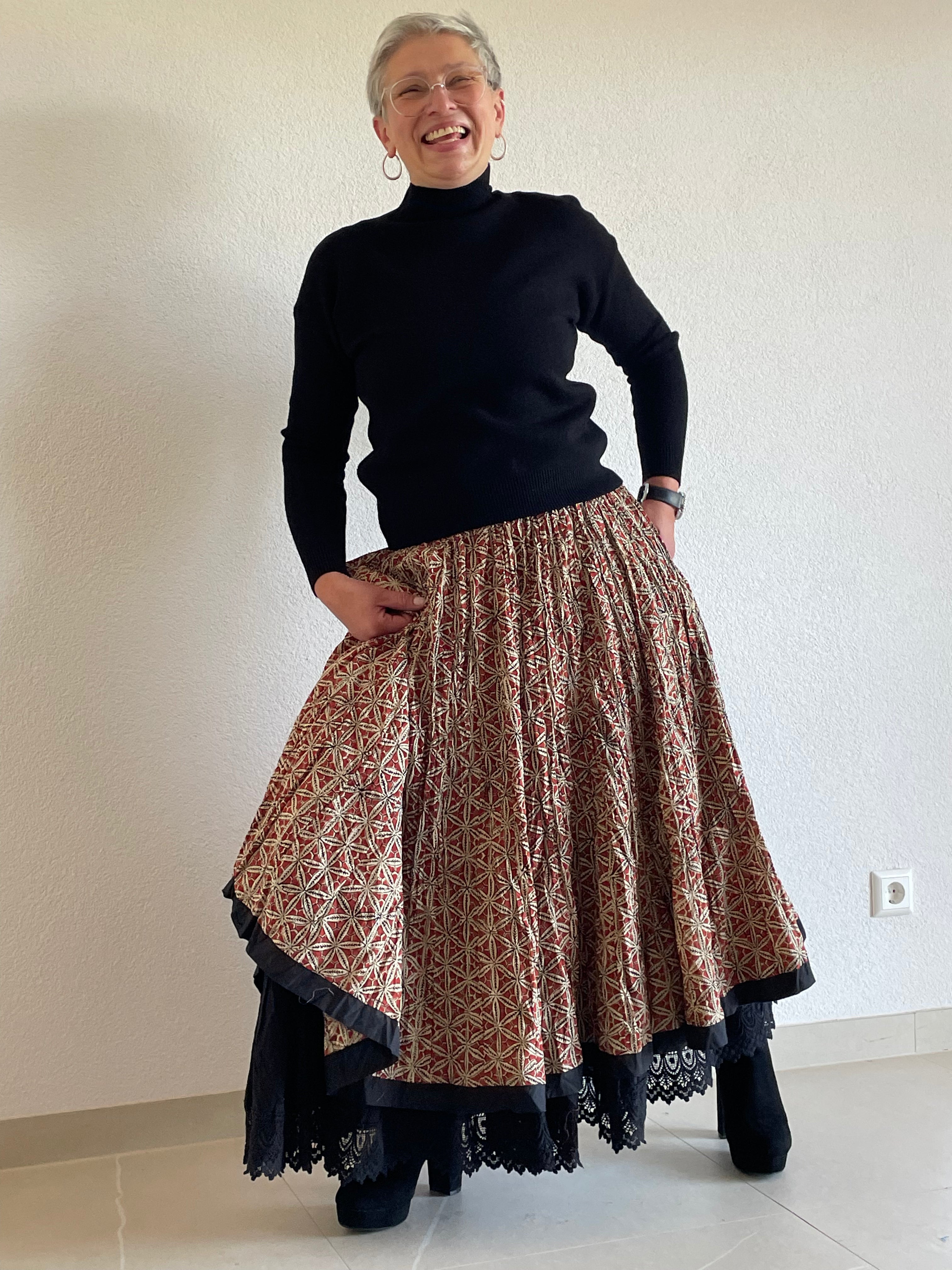 The Sienna Mosaic Hand Block Printed Skirt