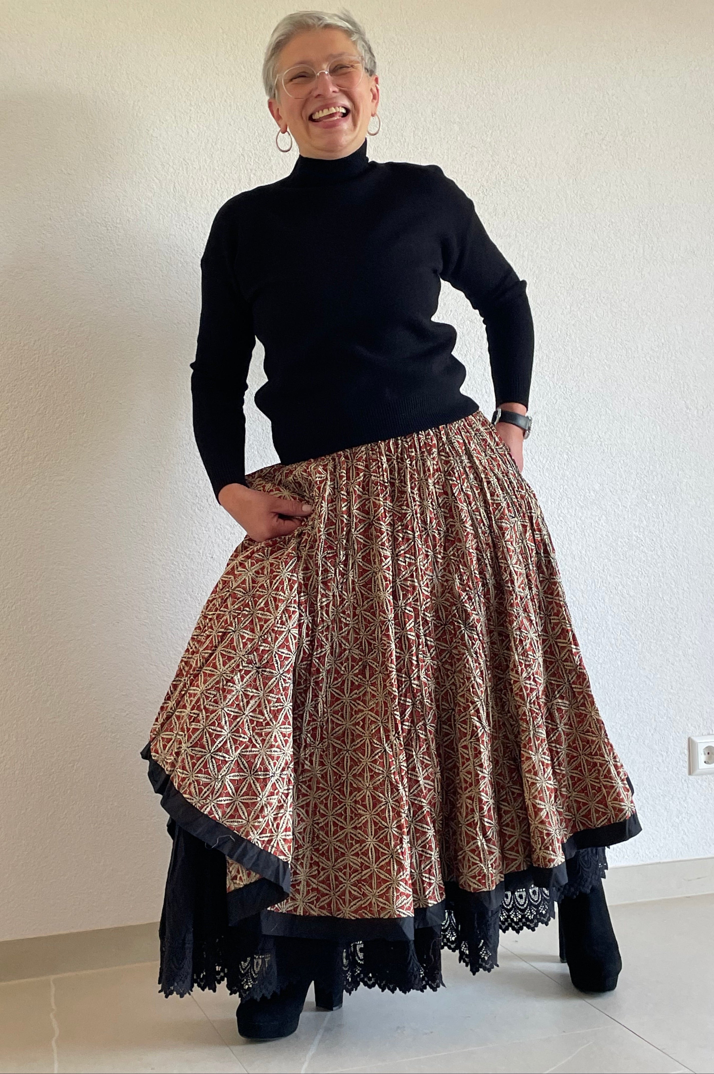 The Sienna Mosaic Hand Block Printed Skirt