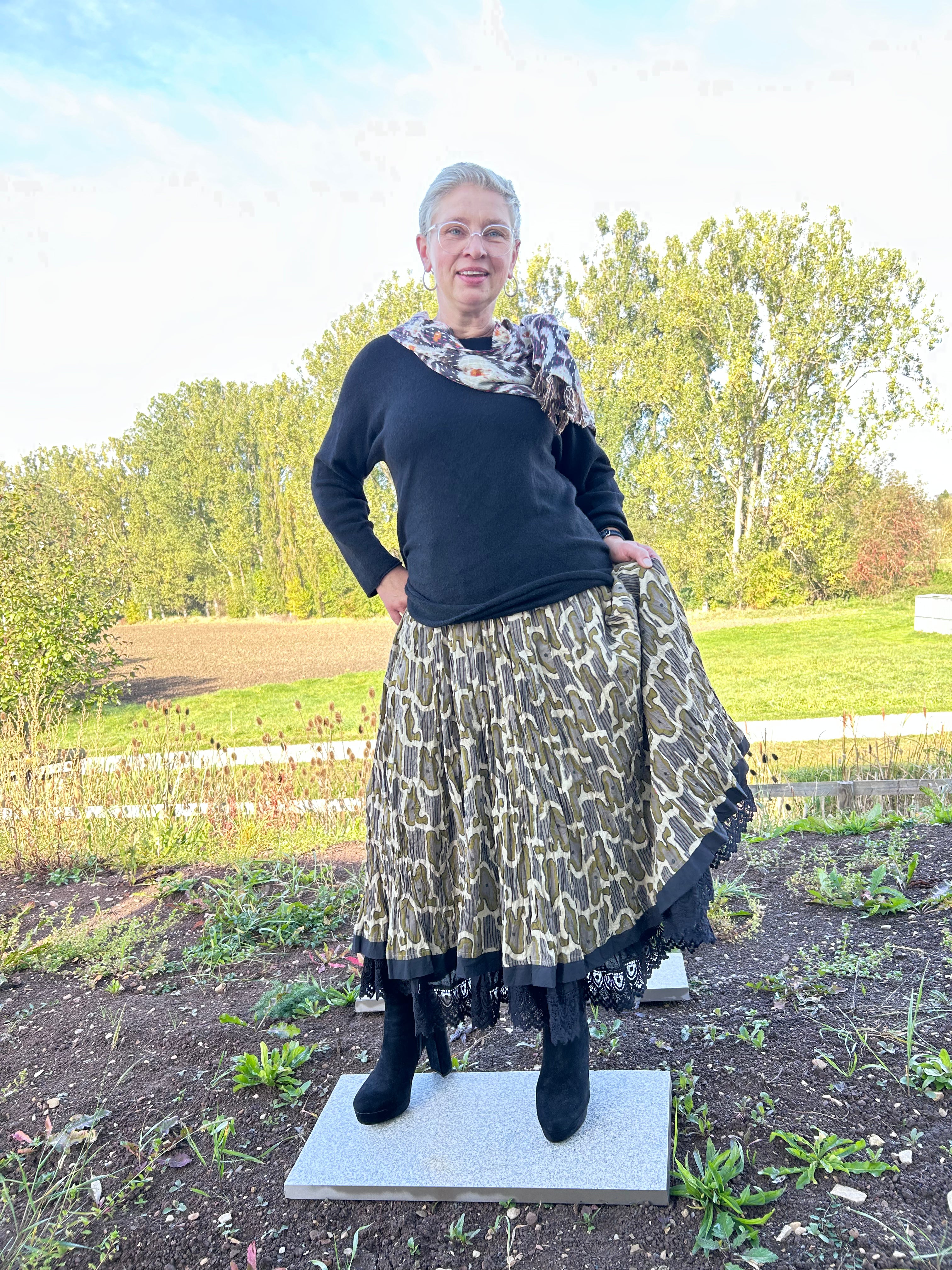 Elephant Muse Hand Block Printed Skirt