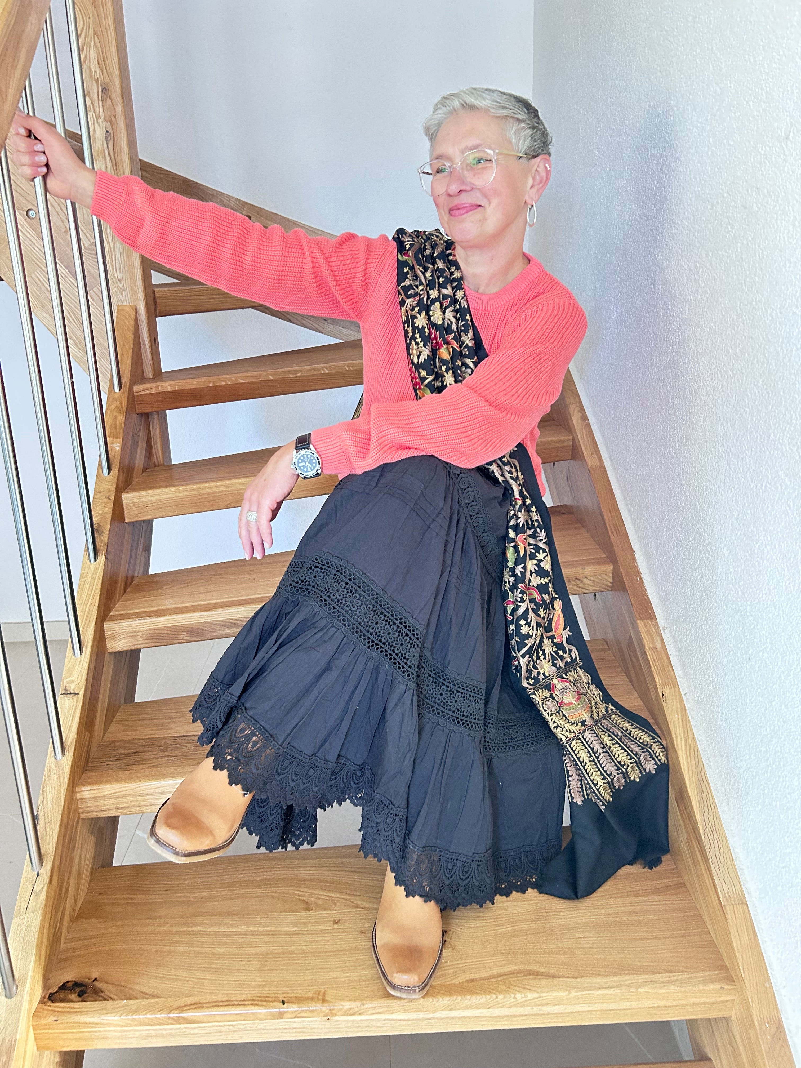 Bestickter Maxi-Rock im Boho-Stil