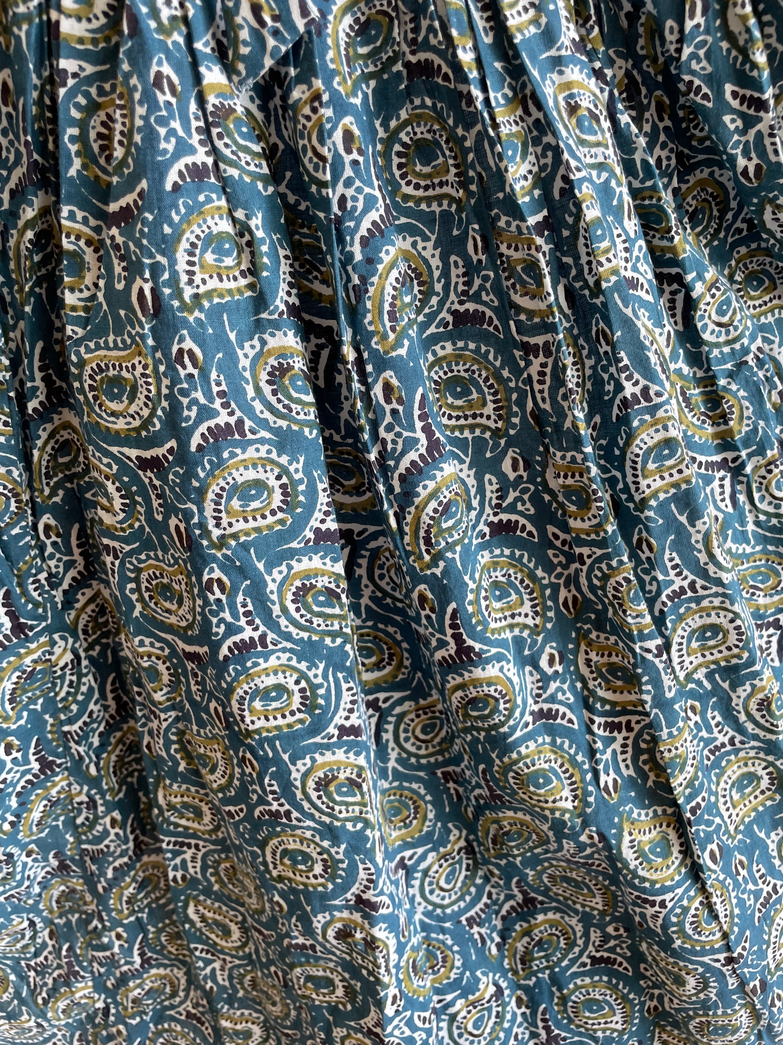 Ocean Bloom Hand Block Printed Dress