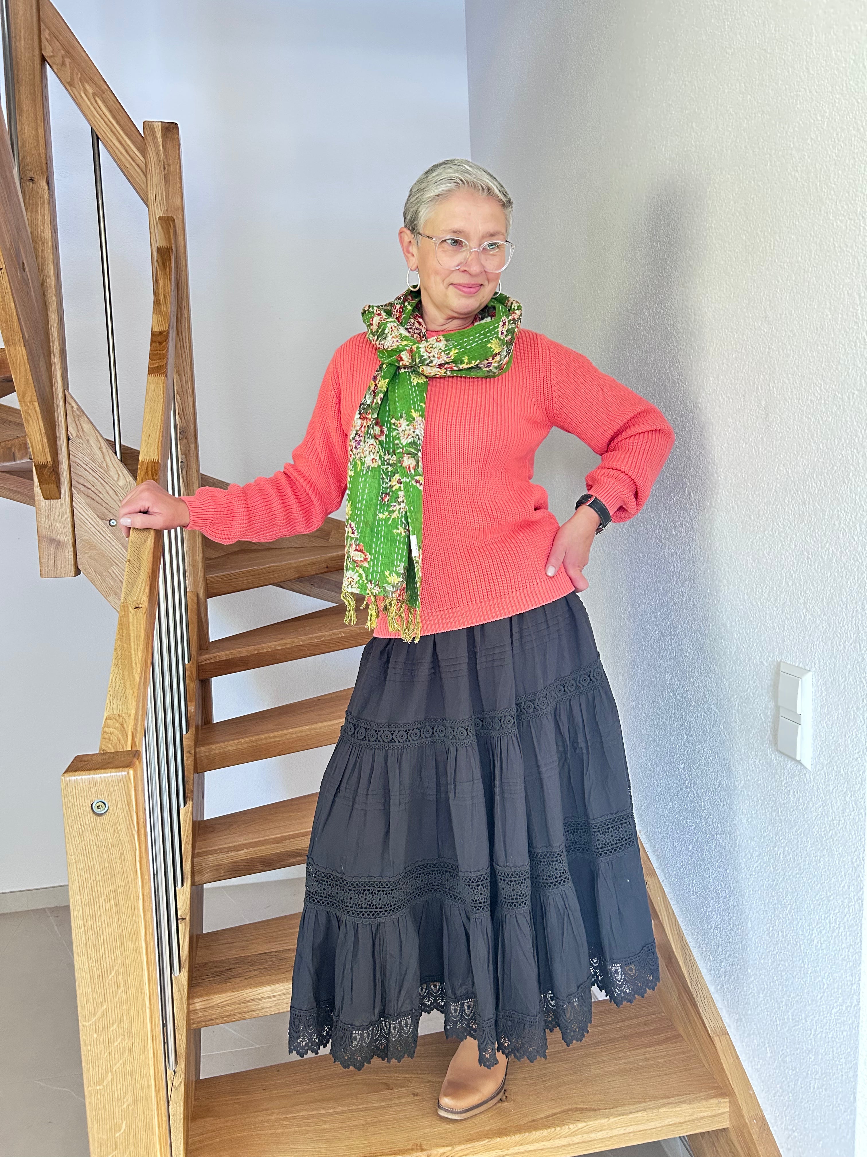 Boho Embroidered Maxi Skirt