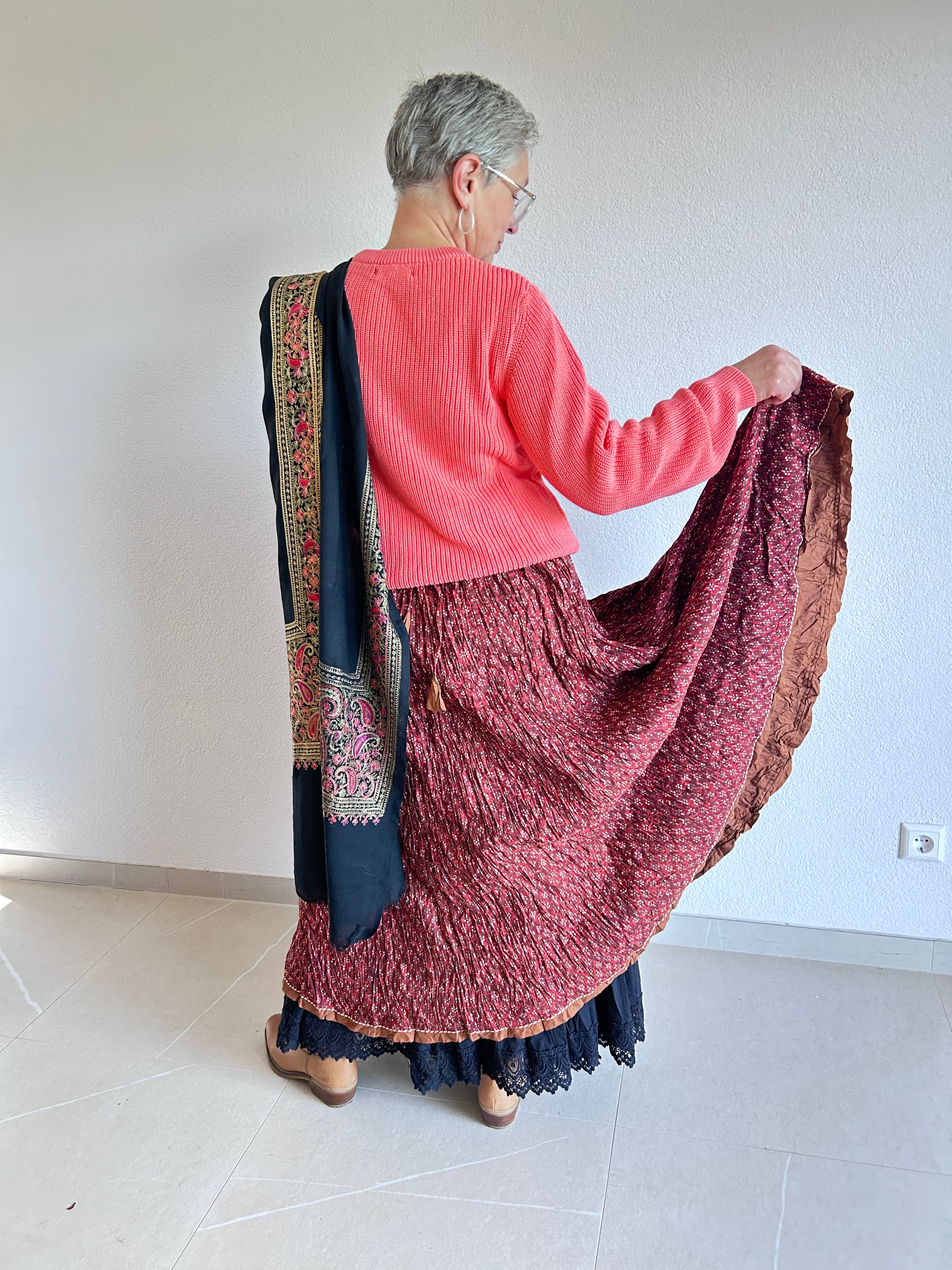 The Marigold Whisper Hand Block Printed Skirt