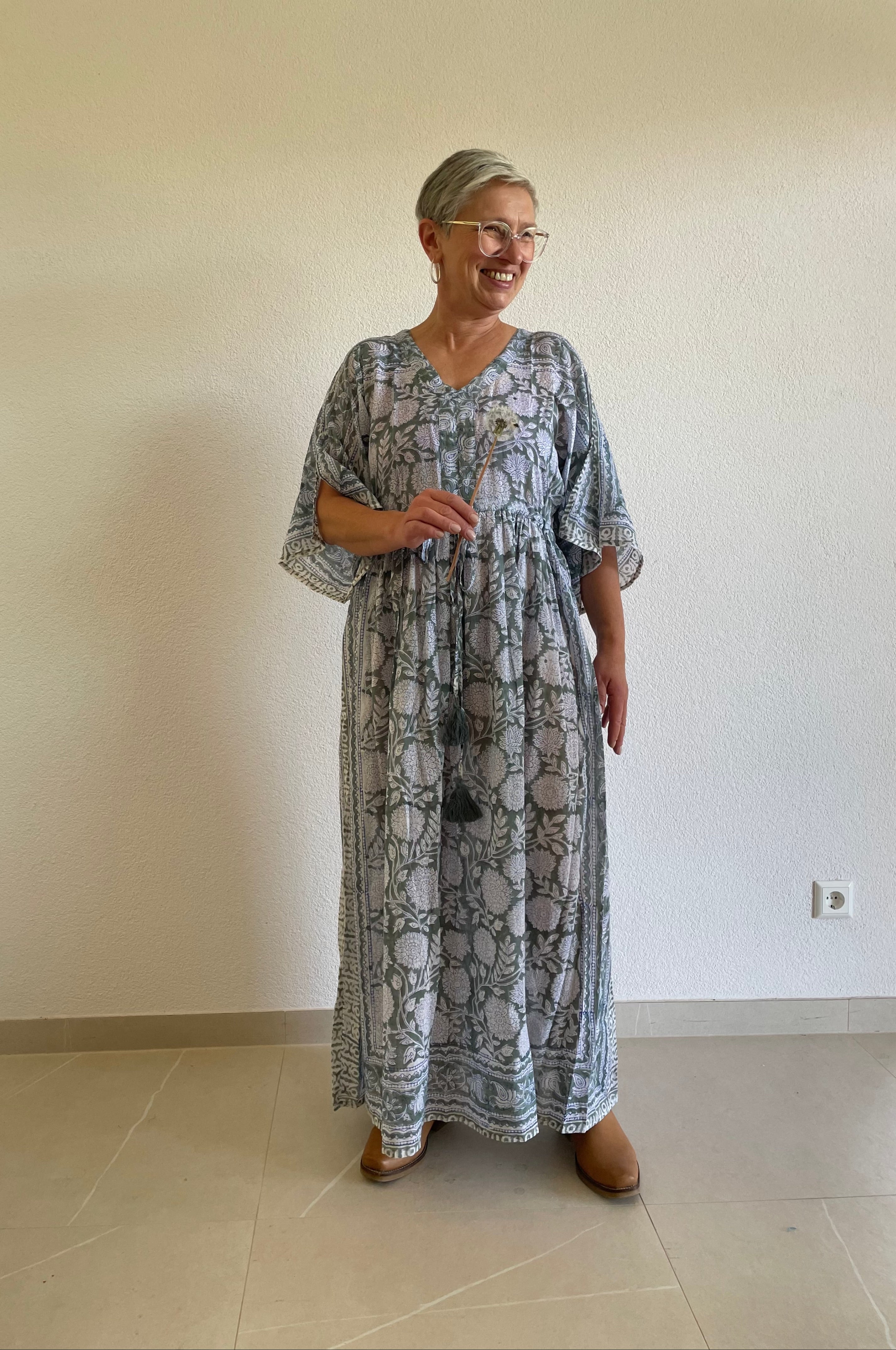 Misty Meadow handbedruckter Kaftan