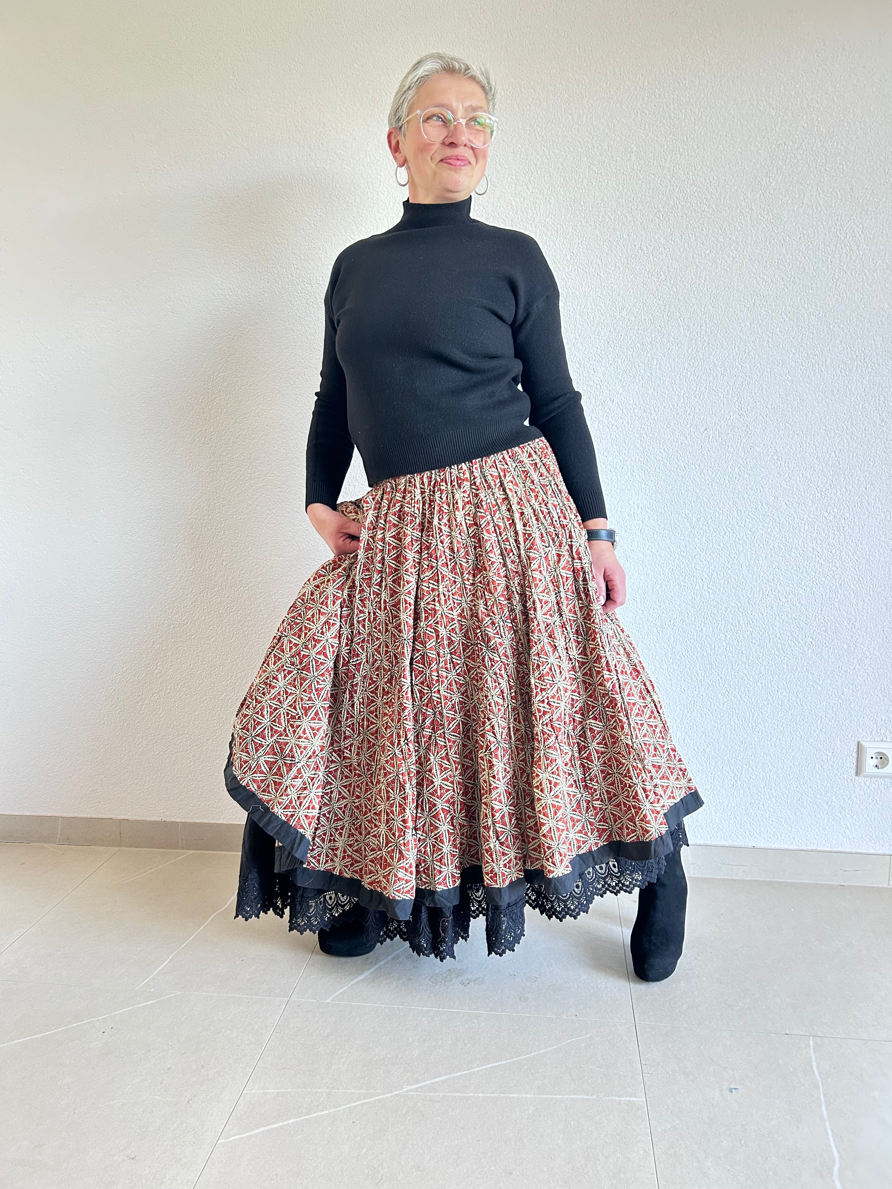 The Sienna Mosaic Hand Block Printed Skirt