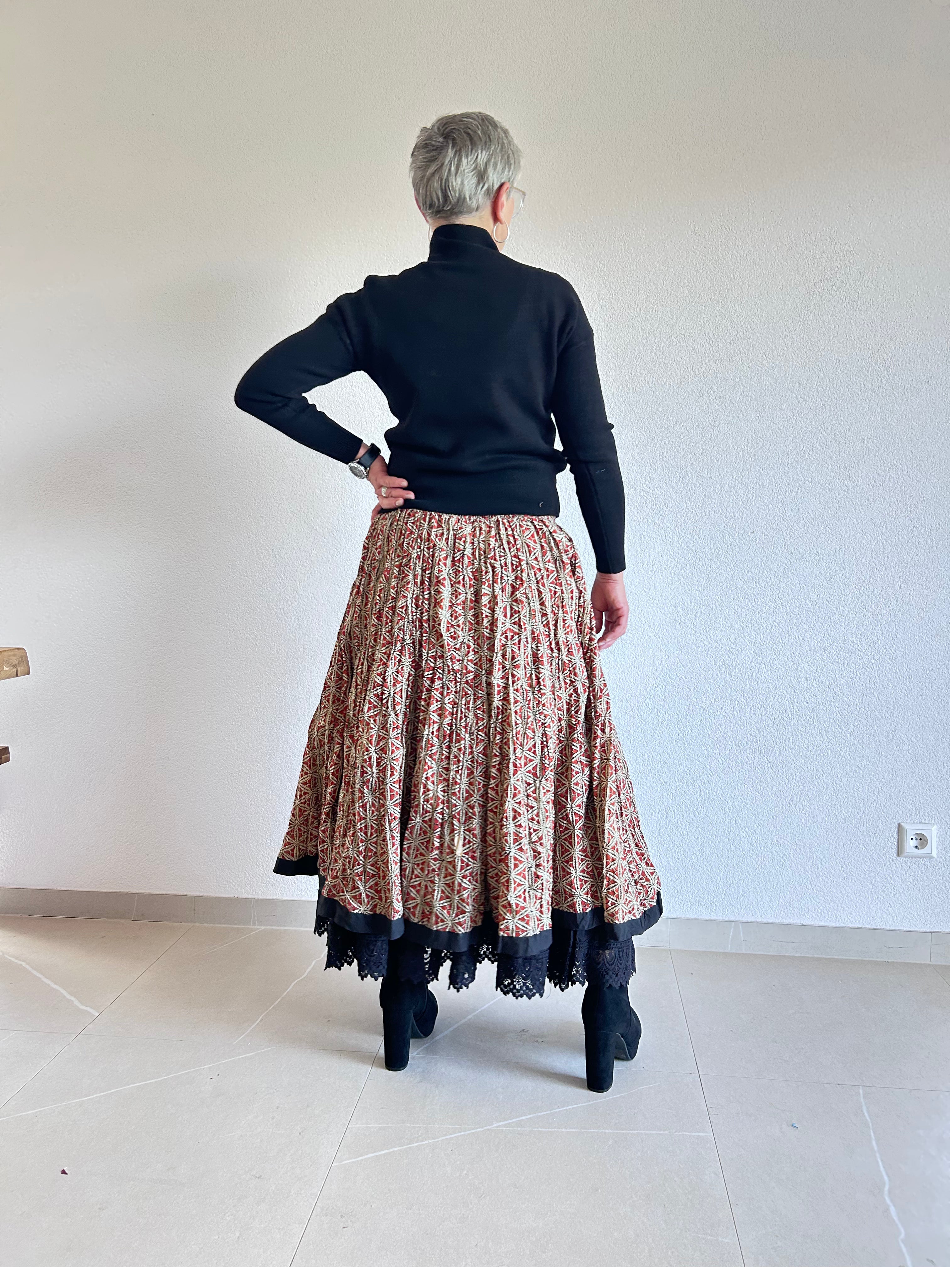 The Sienna Mosaic Hand Block Printed Skirt