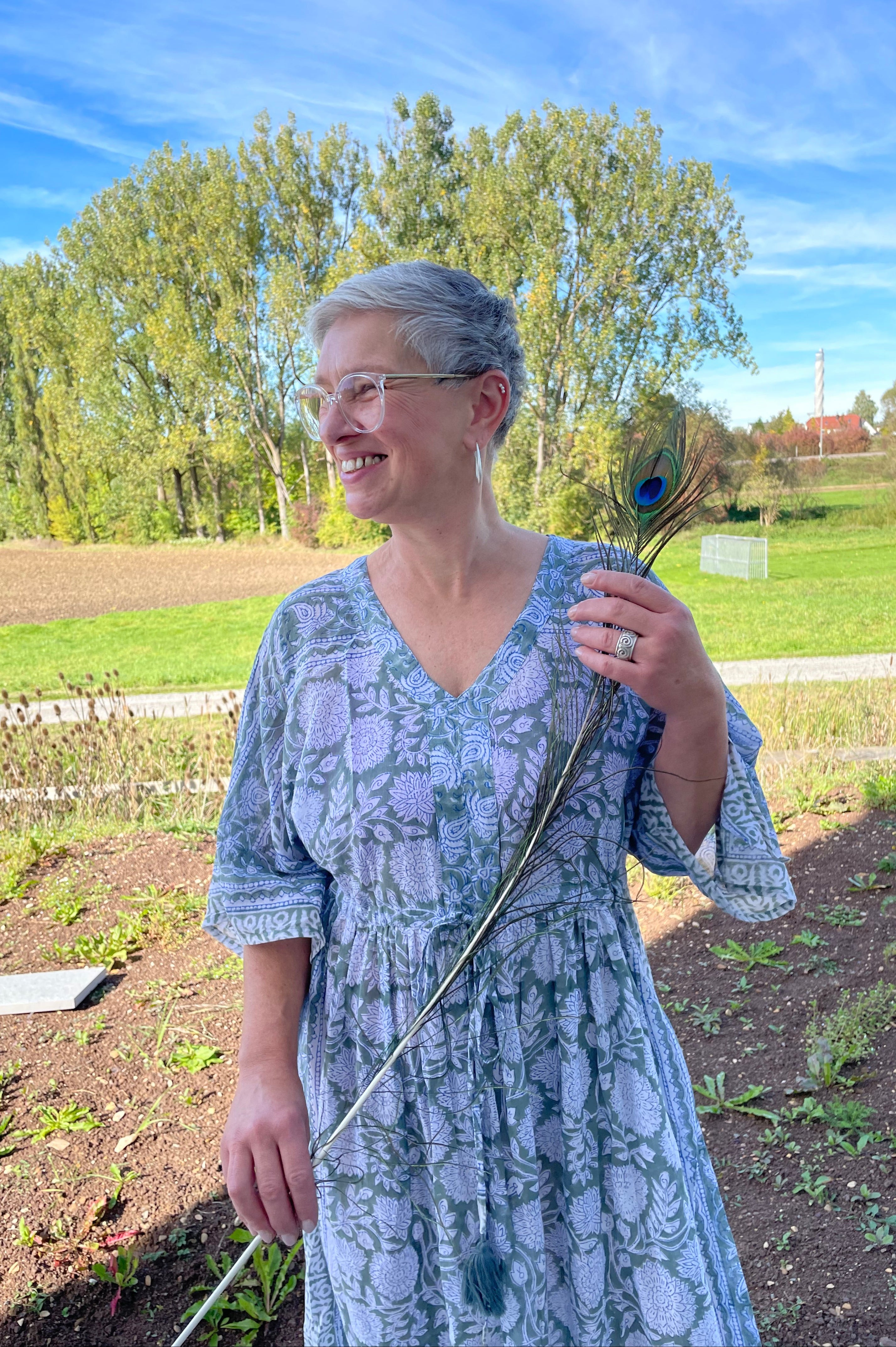 Misty Meadow Hand Block Printed Kaftan