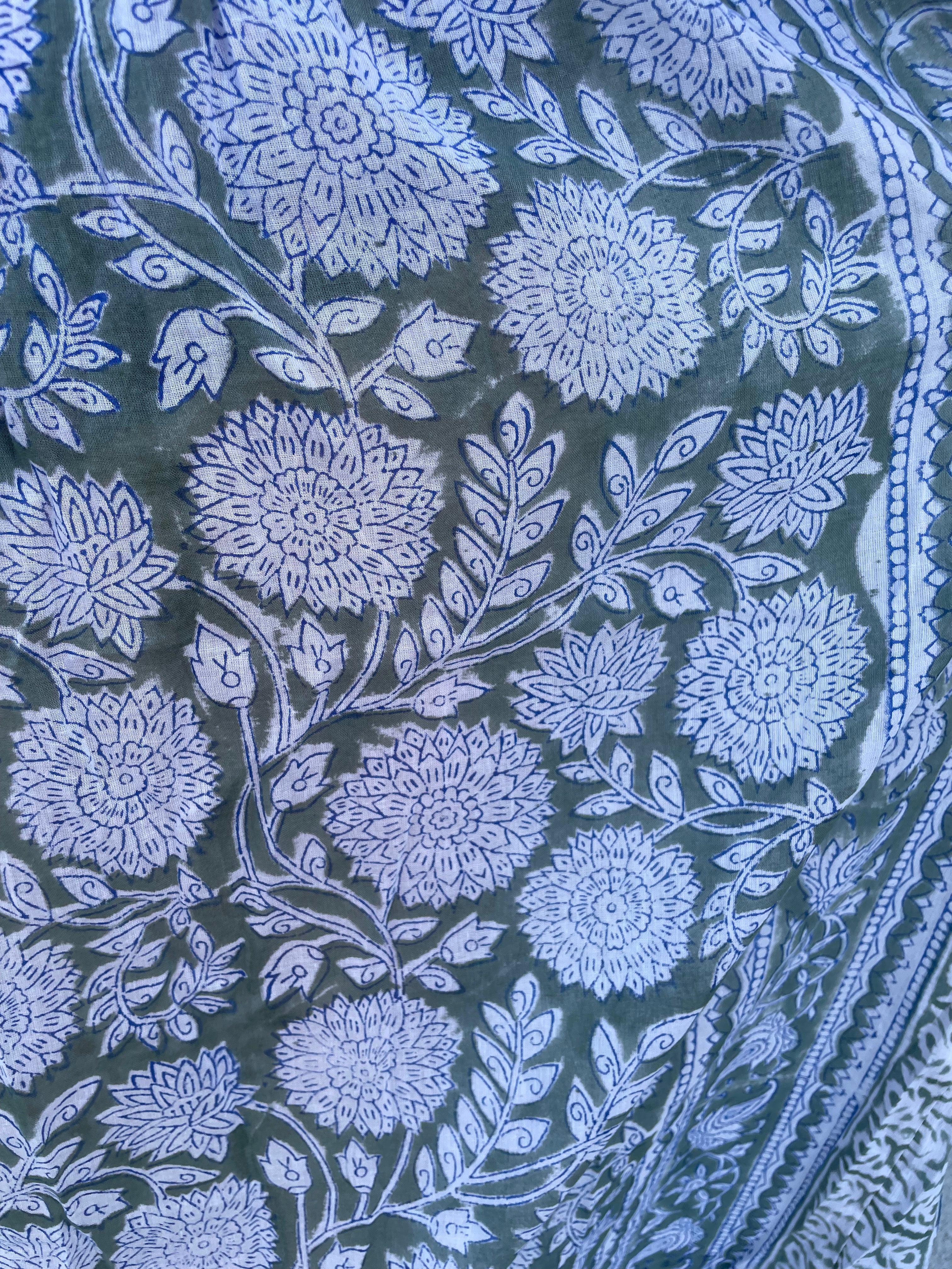 Misty Meadow Hand Block Printed Kaftan