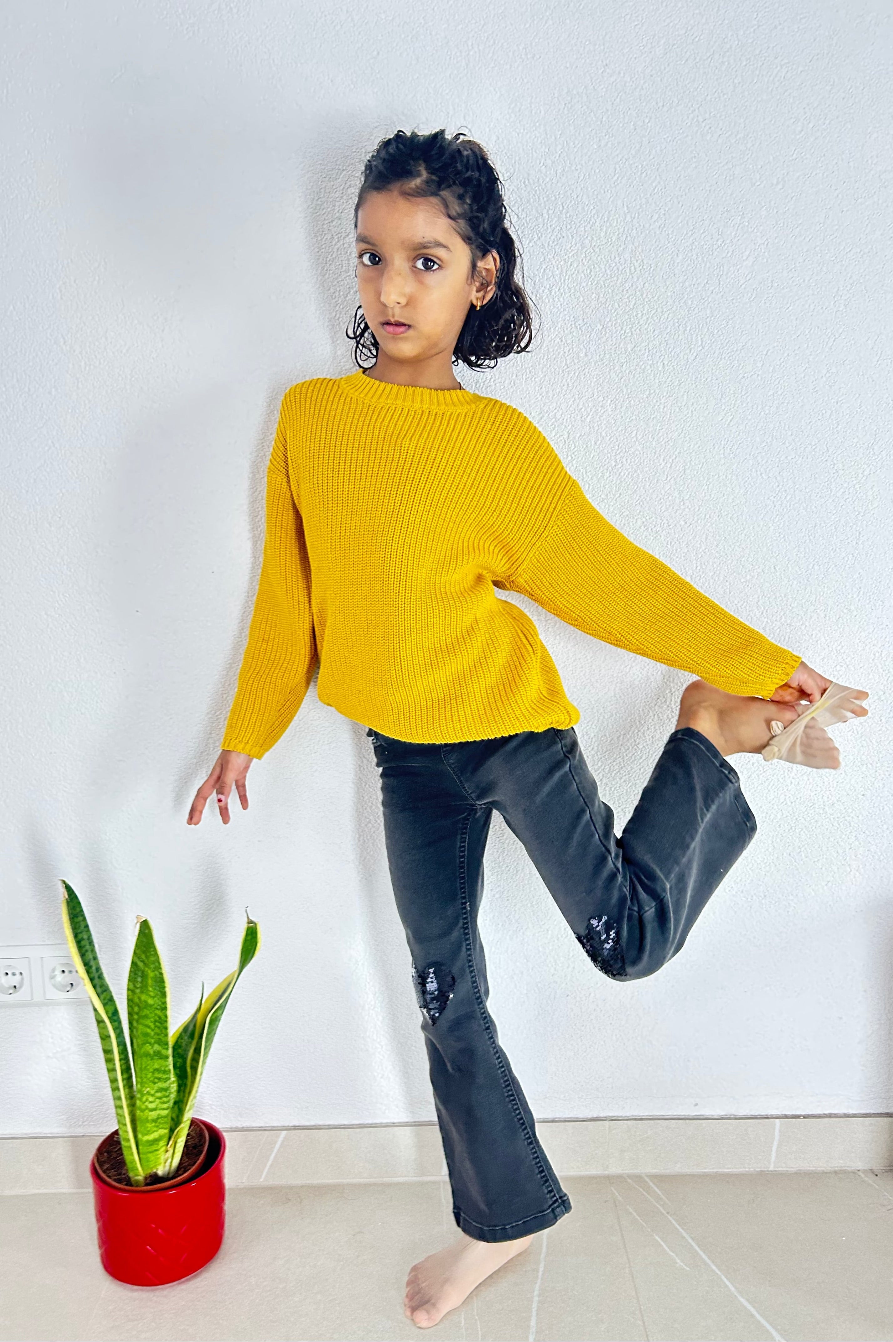 Golden Oak Bio-Baumwollstrickpullover – Legere Passform für Kinder