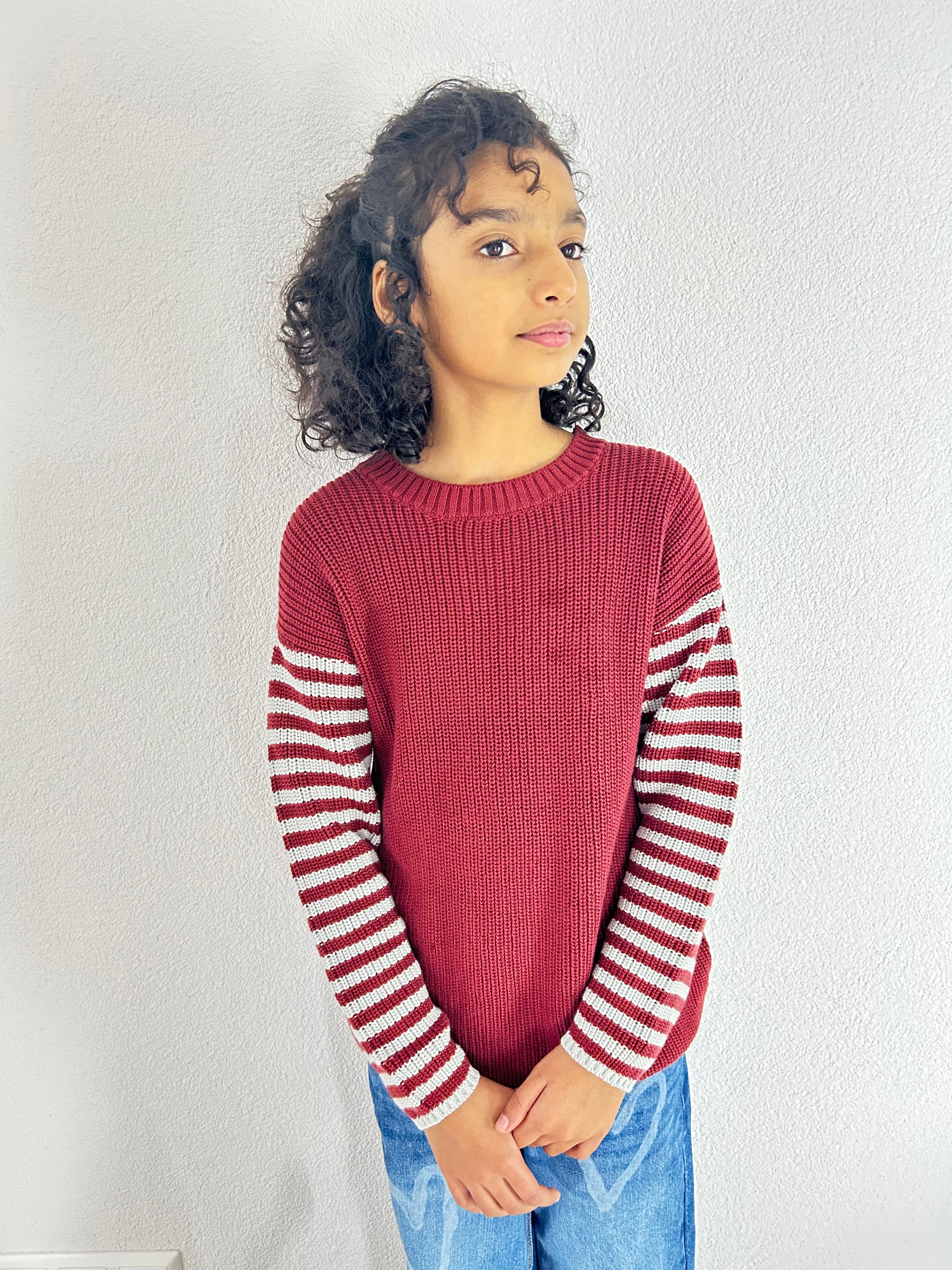Ringelpullover aus Bio-Baumwolle – lässige Passform für Kinder