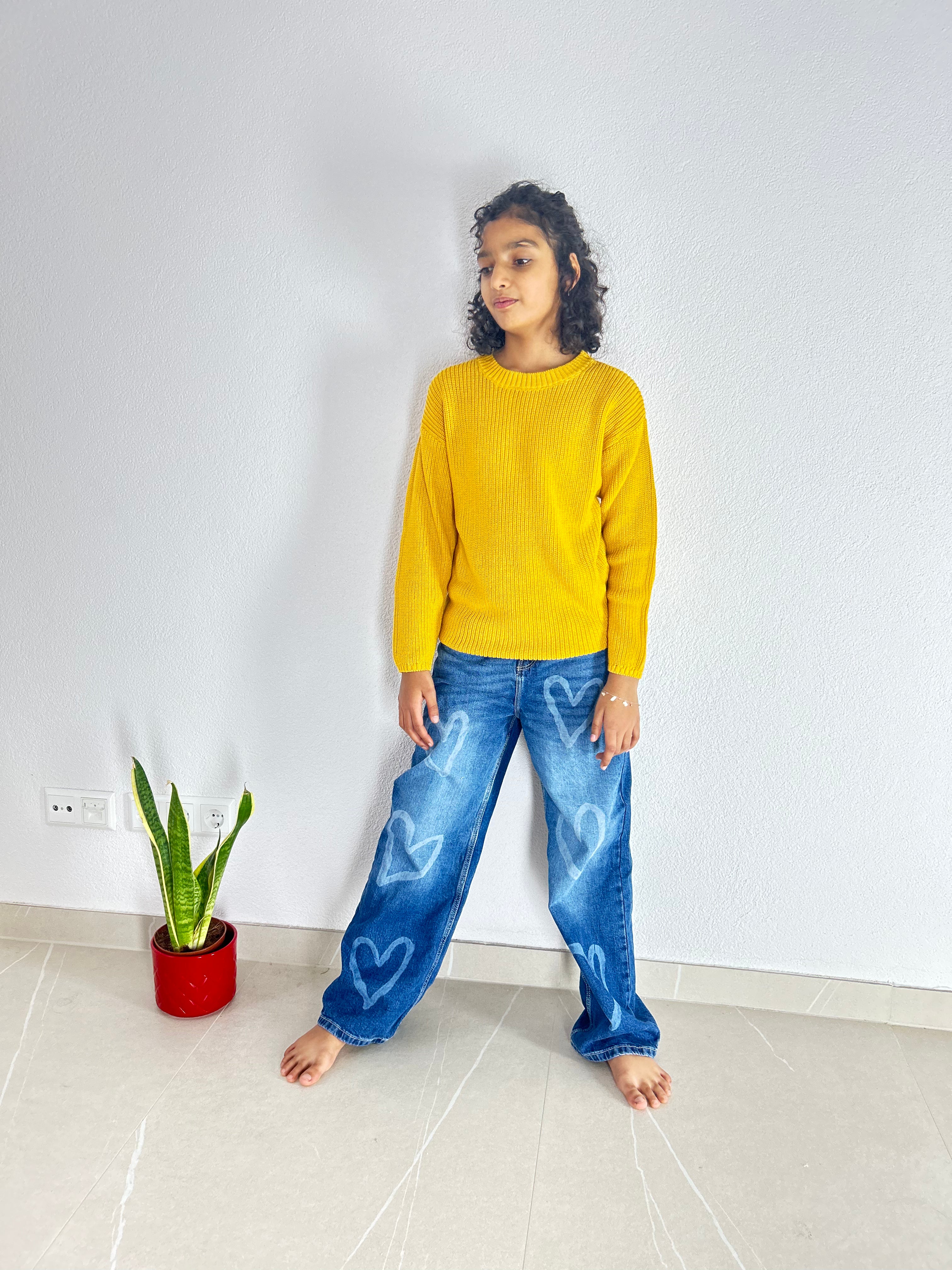 Kids Knit Pullover relaxed fit from Organic Cotton - Golden Oak