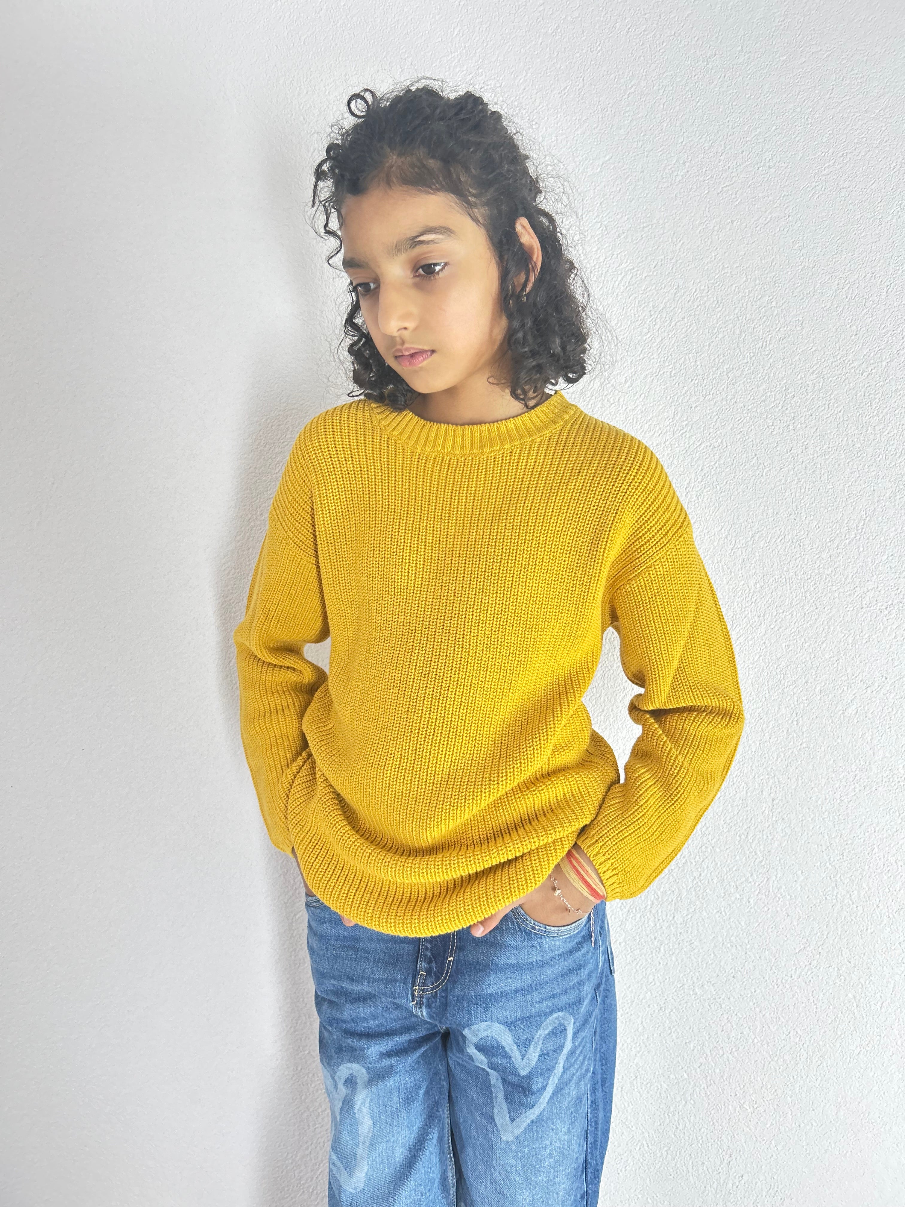 Golden Oak Bio-Baumwollstrickpullover – Legere Passform für Kinder