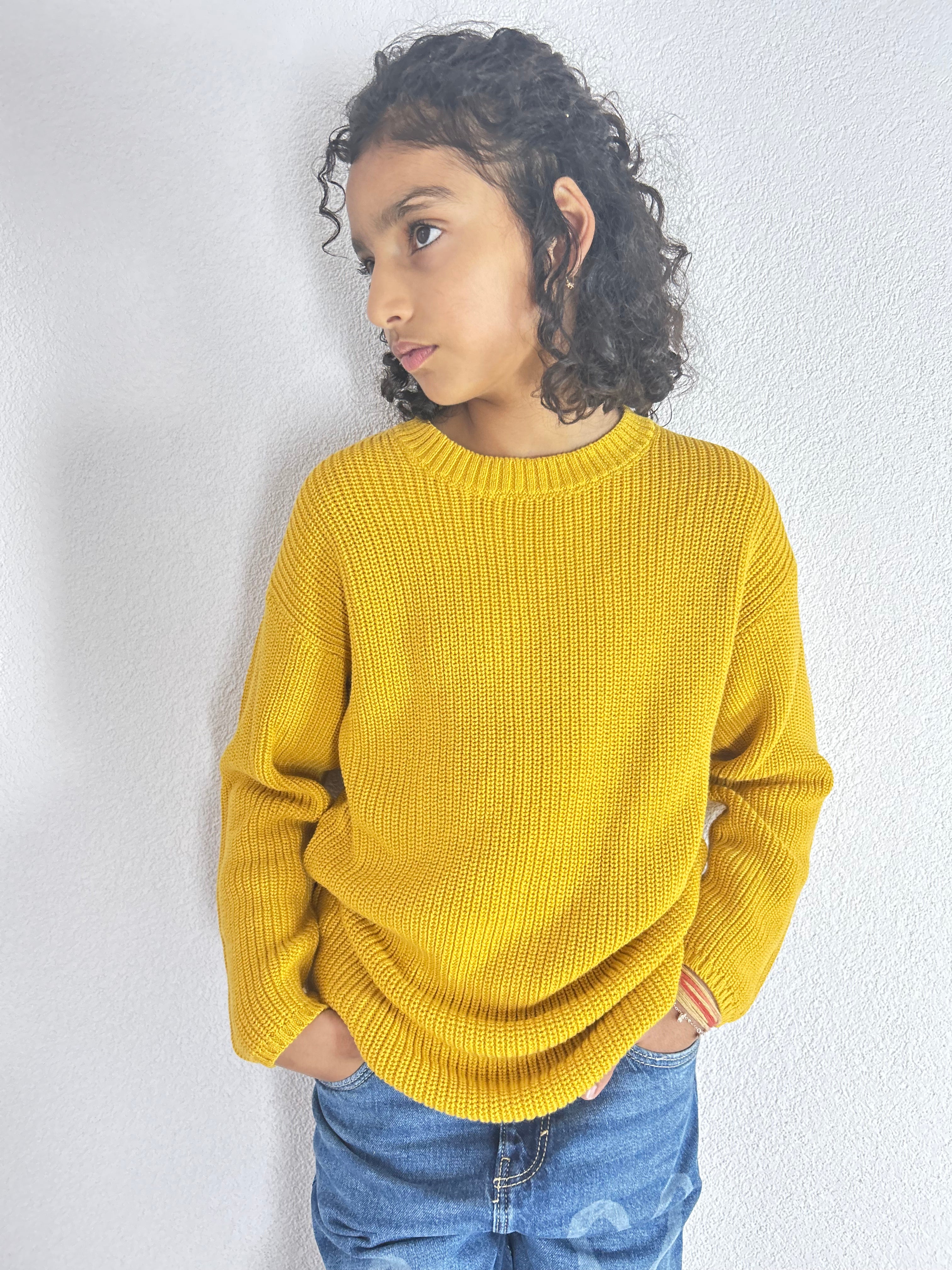 Golden Oak Organic Cotton Knit Pullover - Kids Relaxed Fit