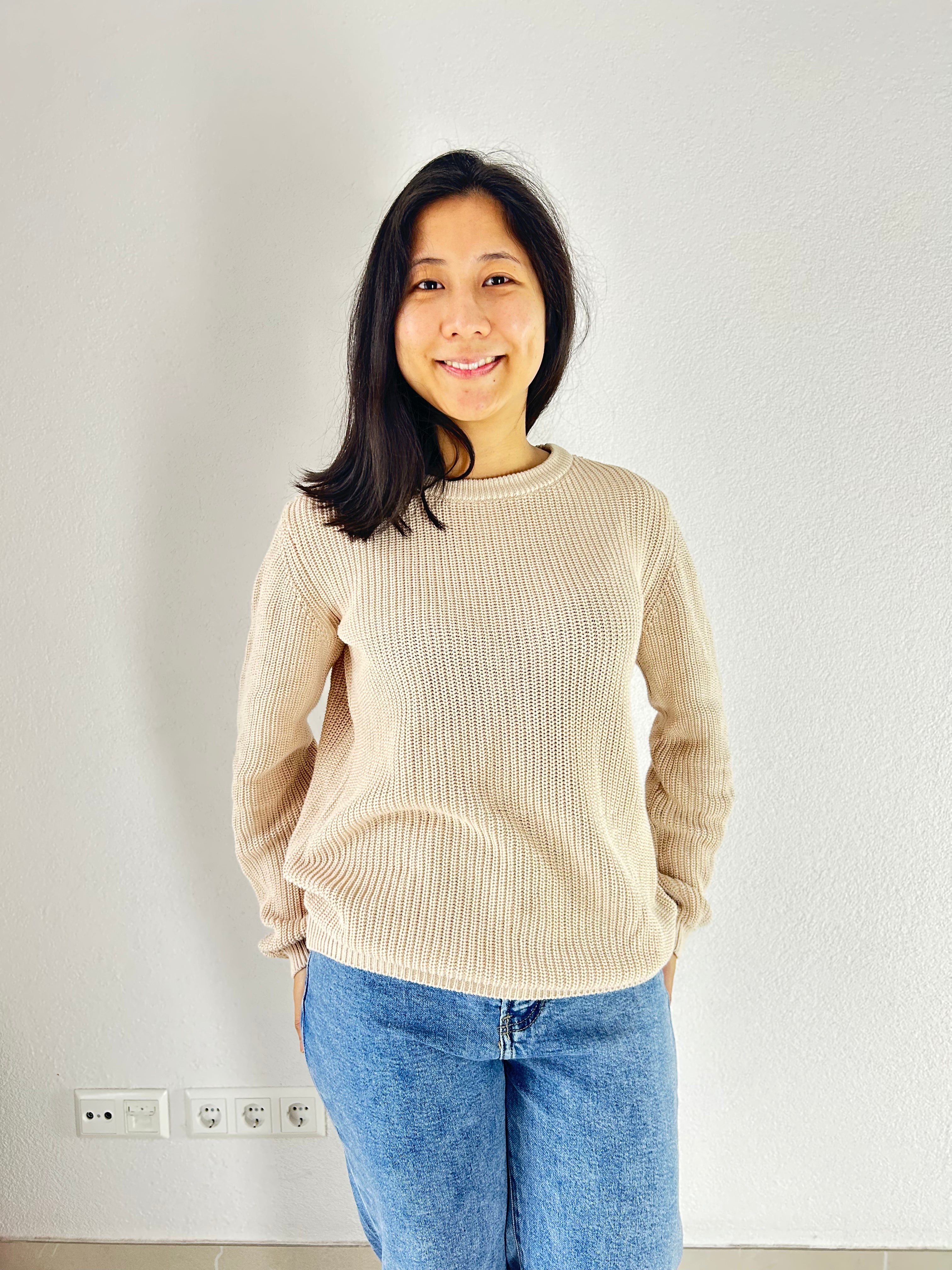 Knit Pullover relaxed fit from Organic Cotton - Beige