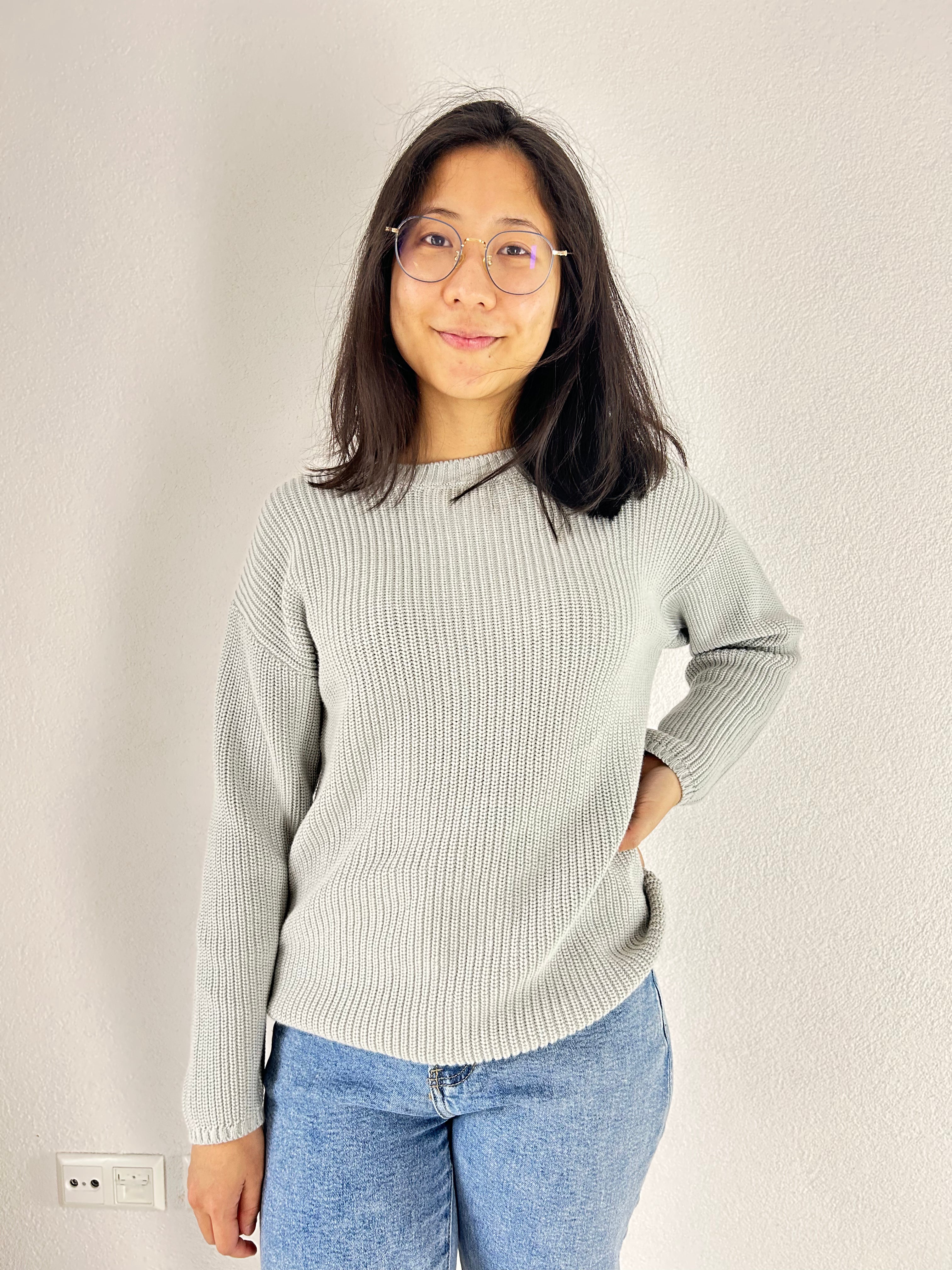 Kids Knit Pullover relaxed fit from Organic Cotton - Teal Mist